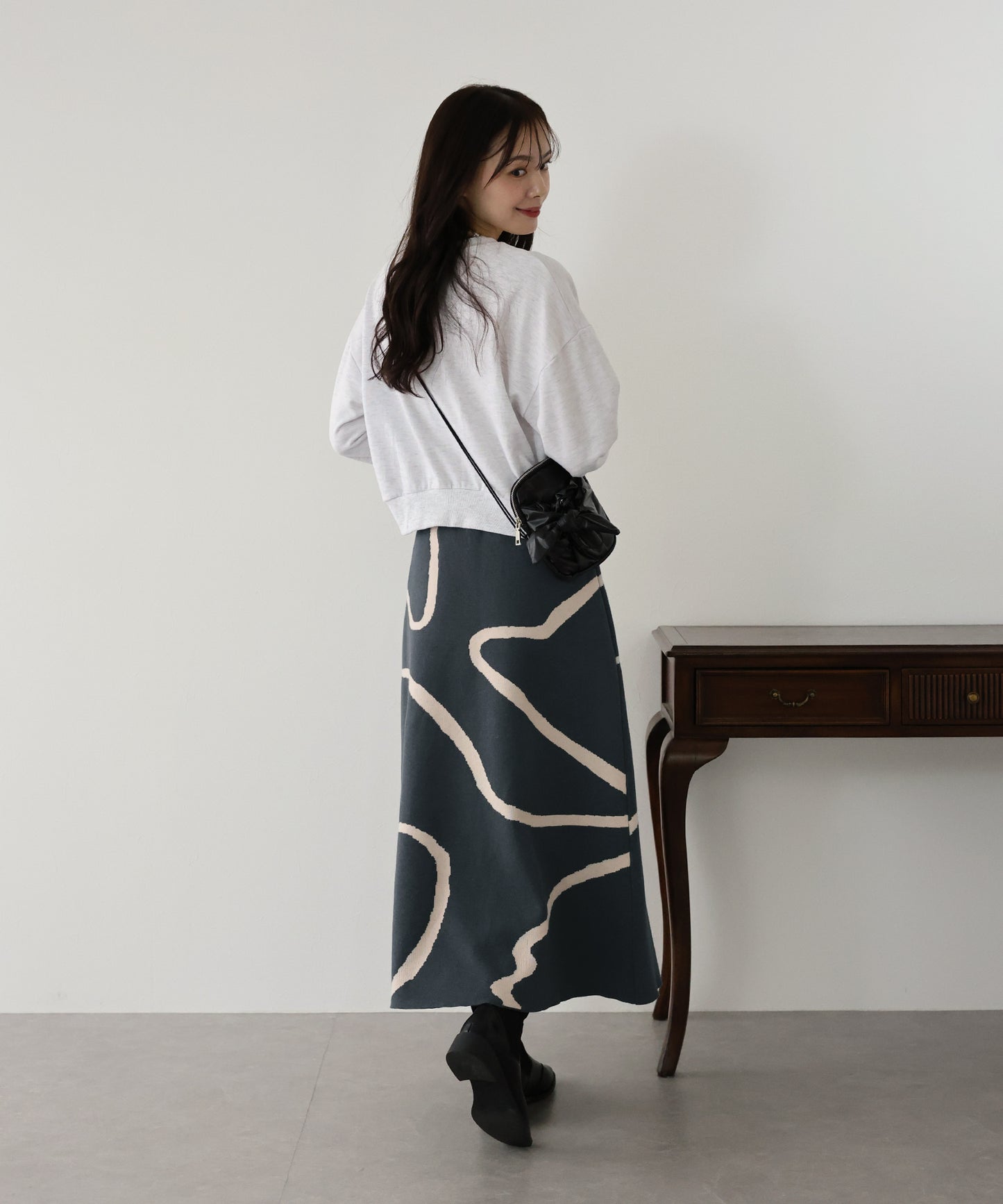 【SALE】ラインジャガードニットスカート