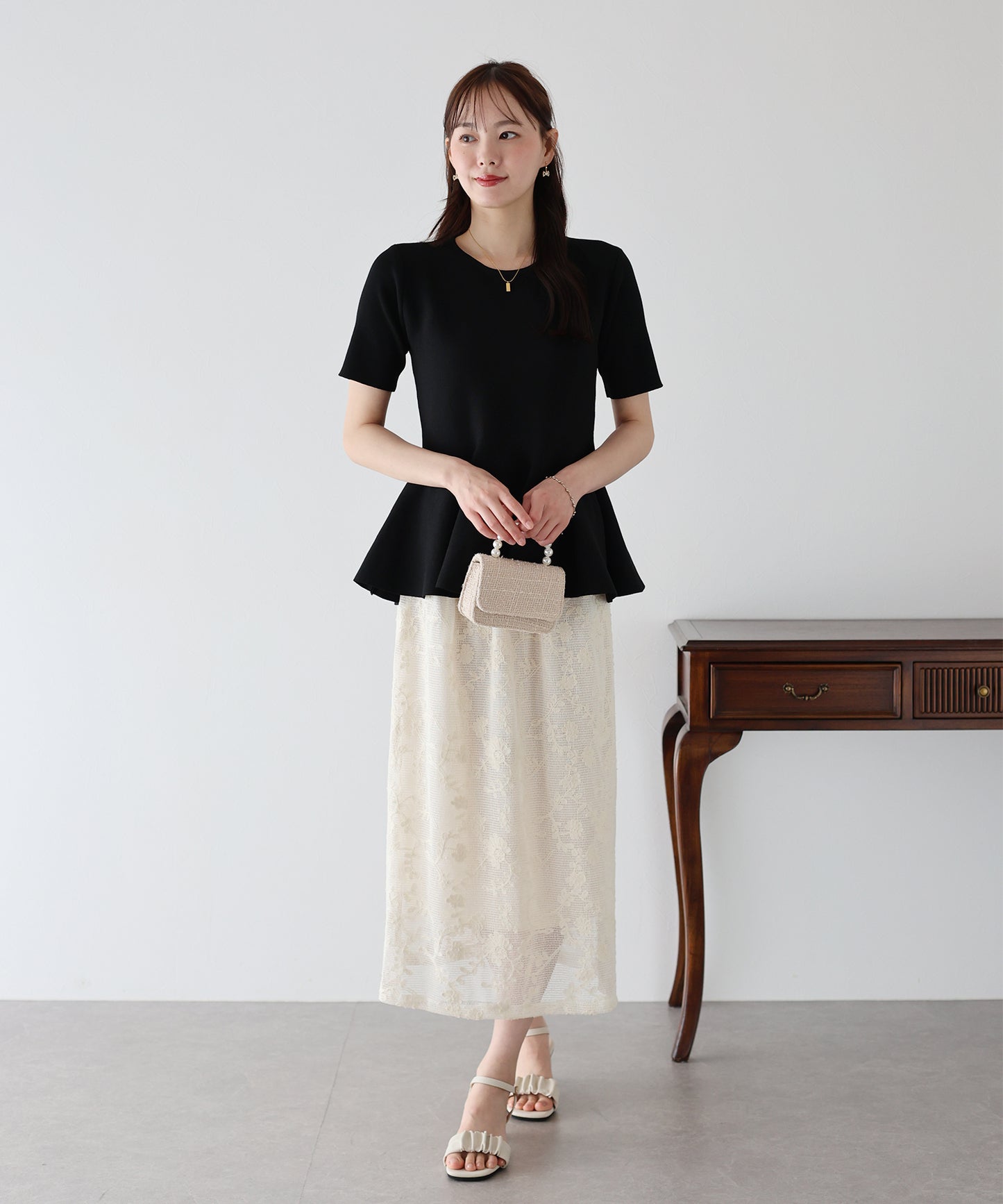 【TIME SALE】ペプラムニットトップス