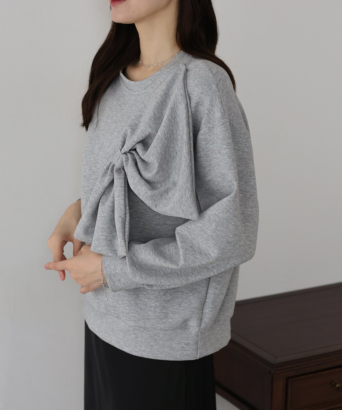 【早割5%OFF】リボンスウェットトップス