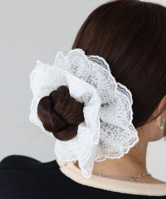 【早割5%OFF】ボリュームレースシュシュ【ネコポス】