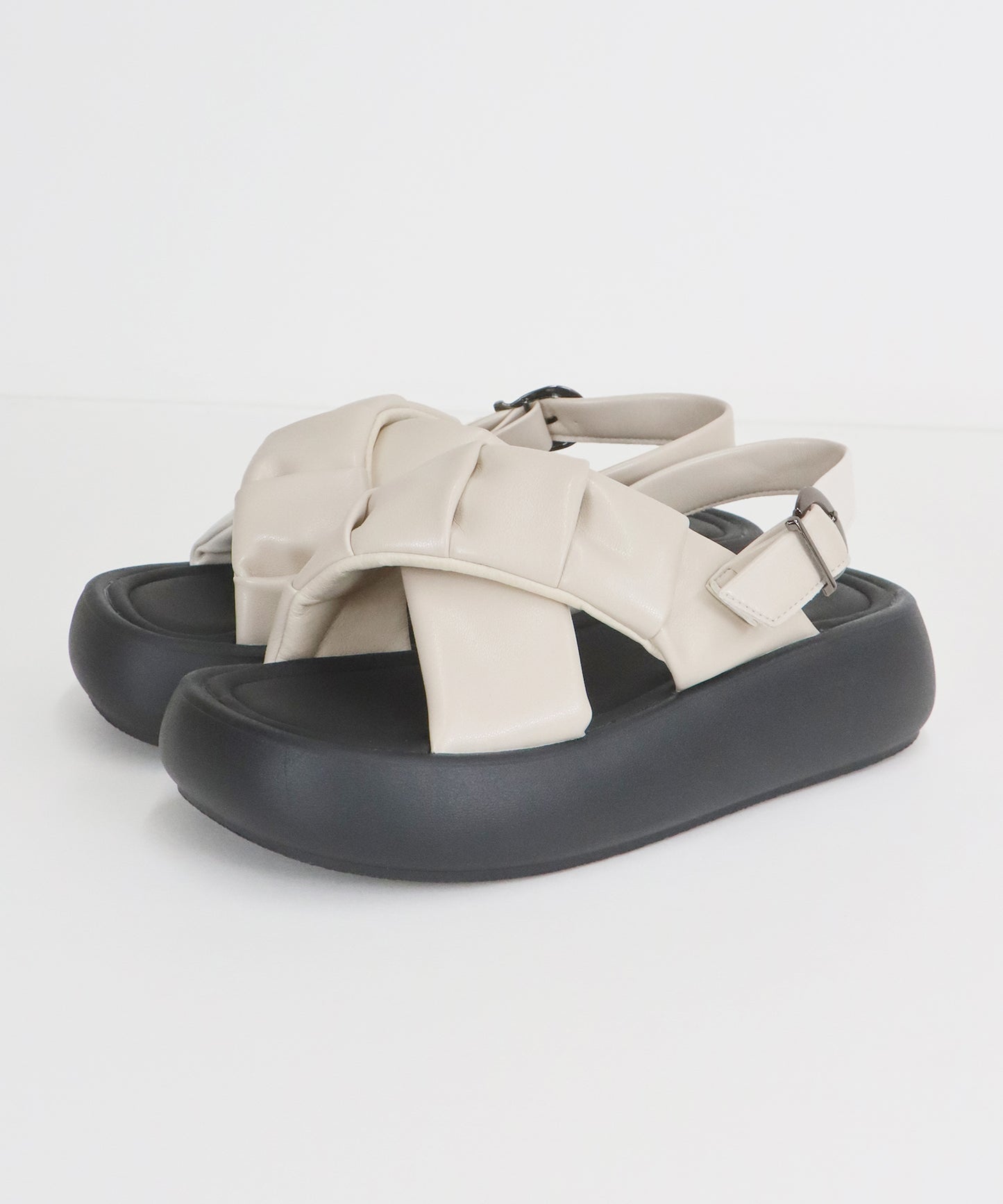 【SALE】クロスベルト厚底コンフォートサンダル