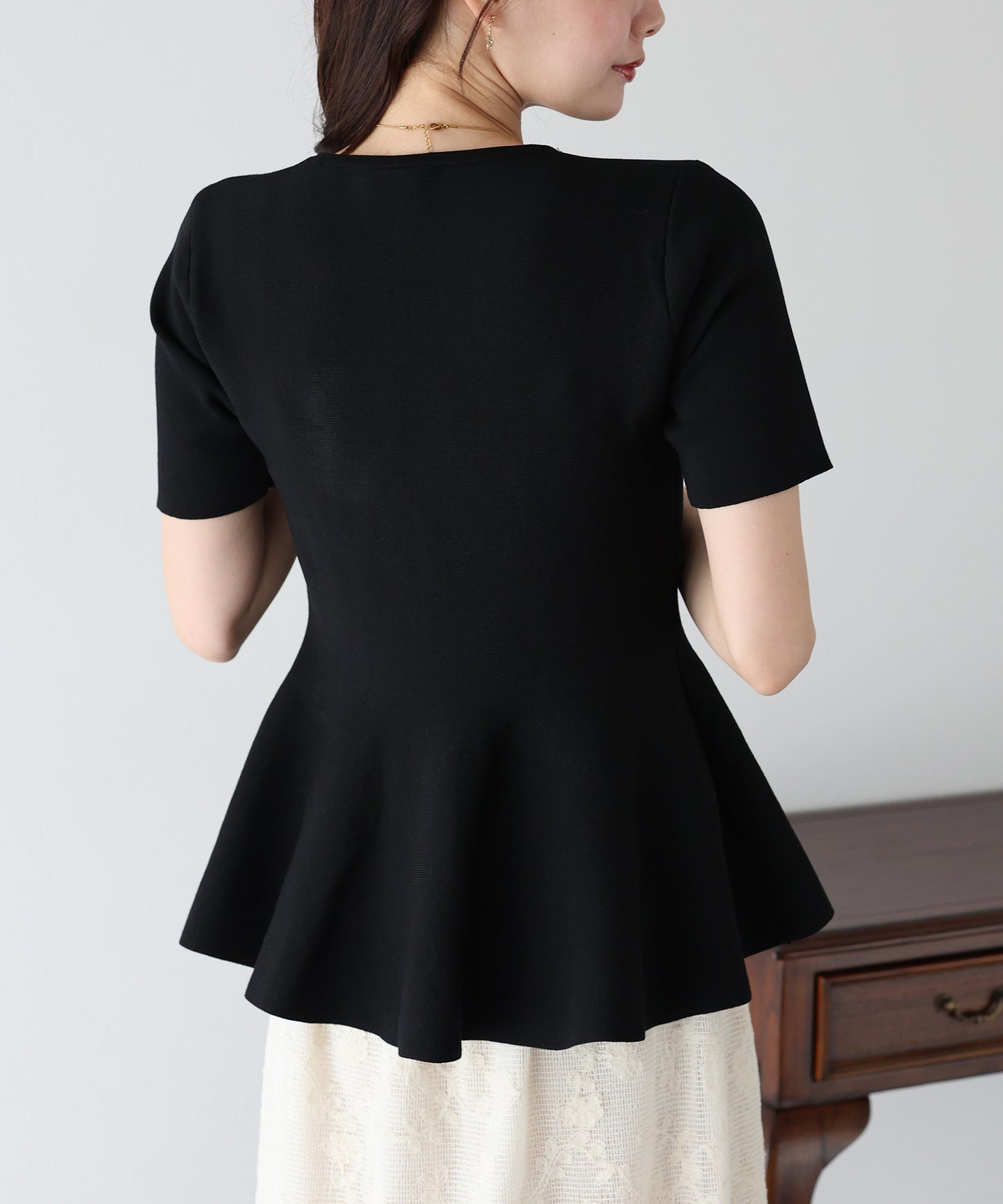 【TIME SALE】ペプラムニットトップス