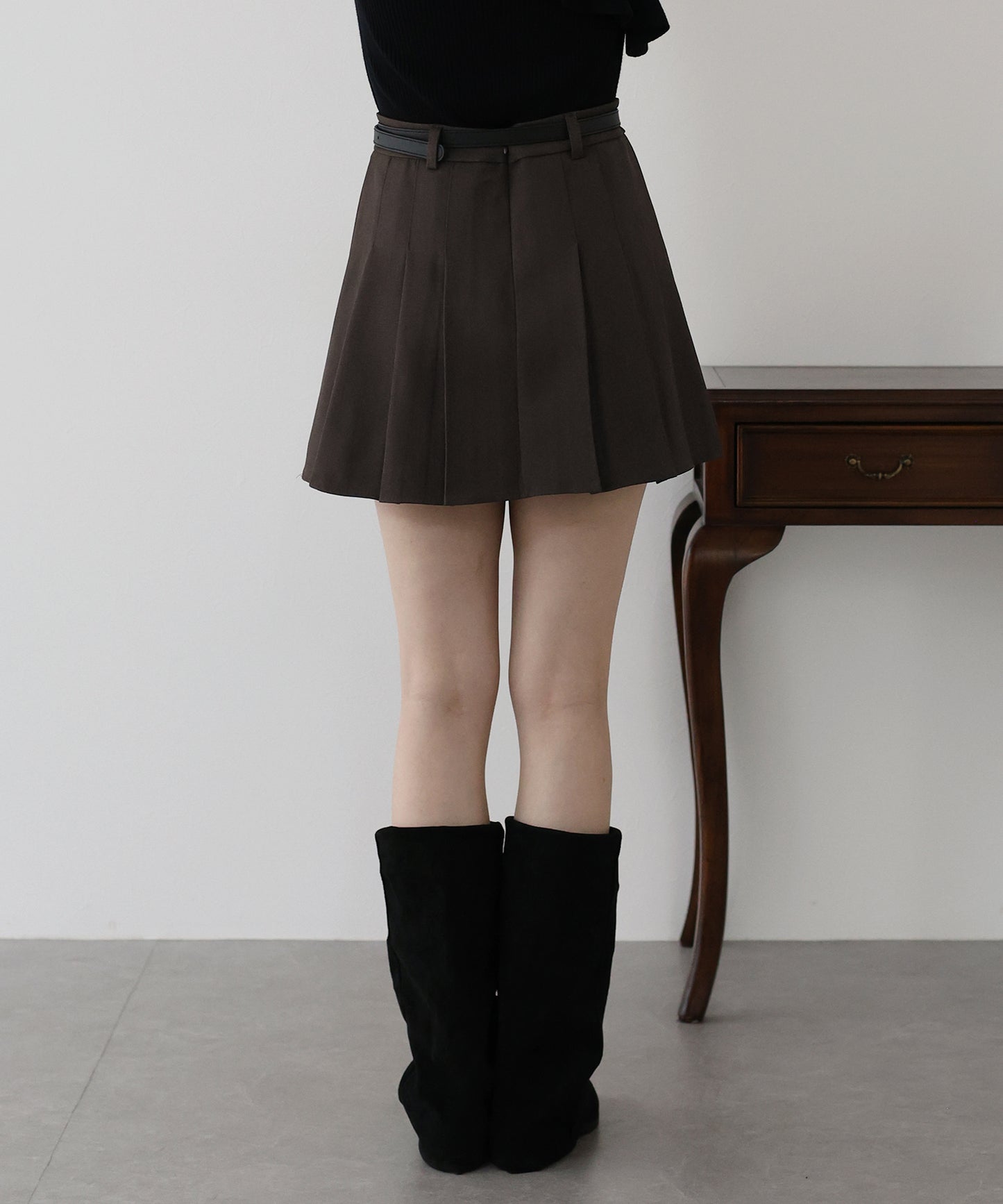 ベルトSETプリーツミニスカート