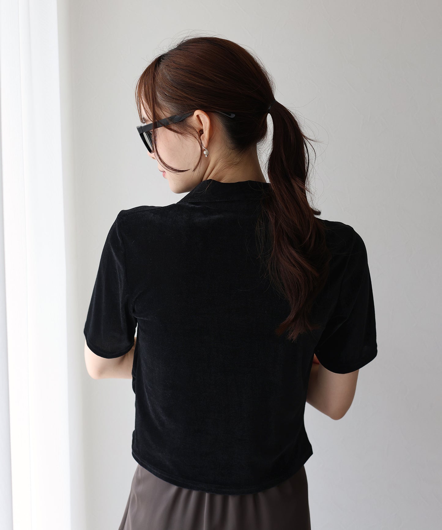 【TIME SALE】シアーベロアポロシャツ【ネコポス】