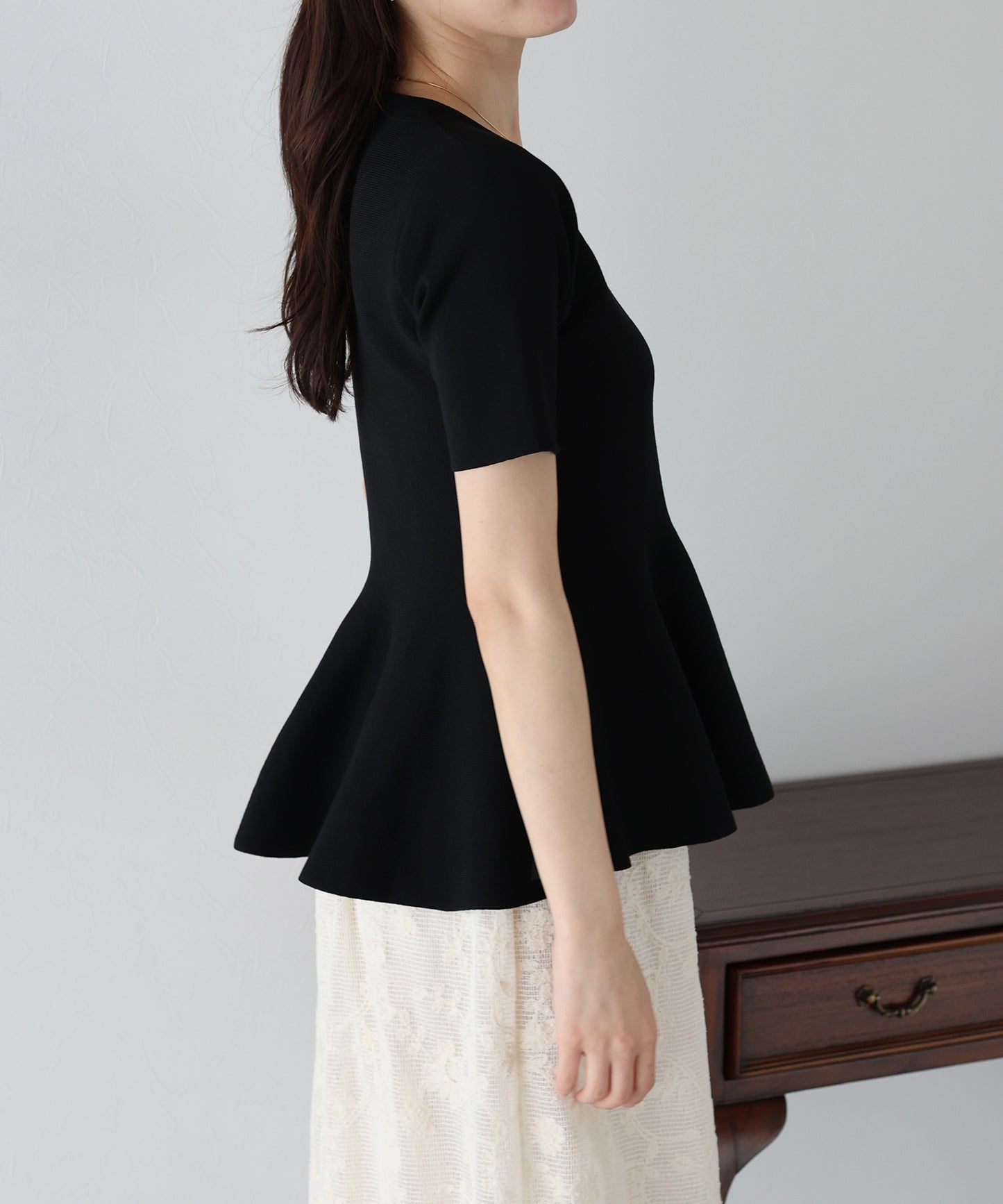 【TIME SALE】ペプラムニットトップス