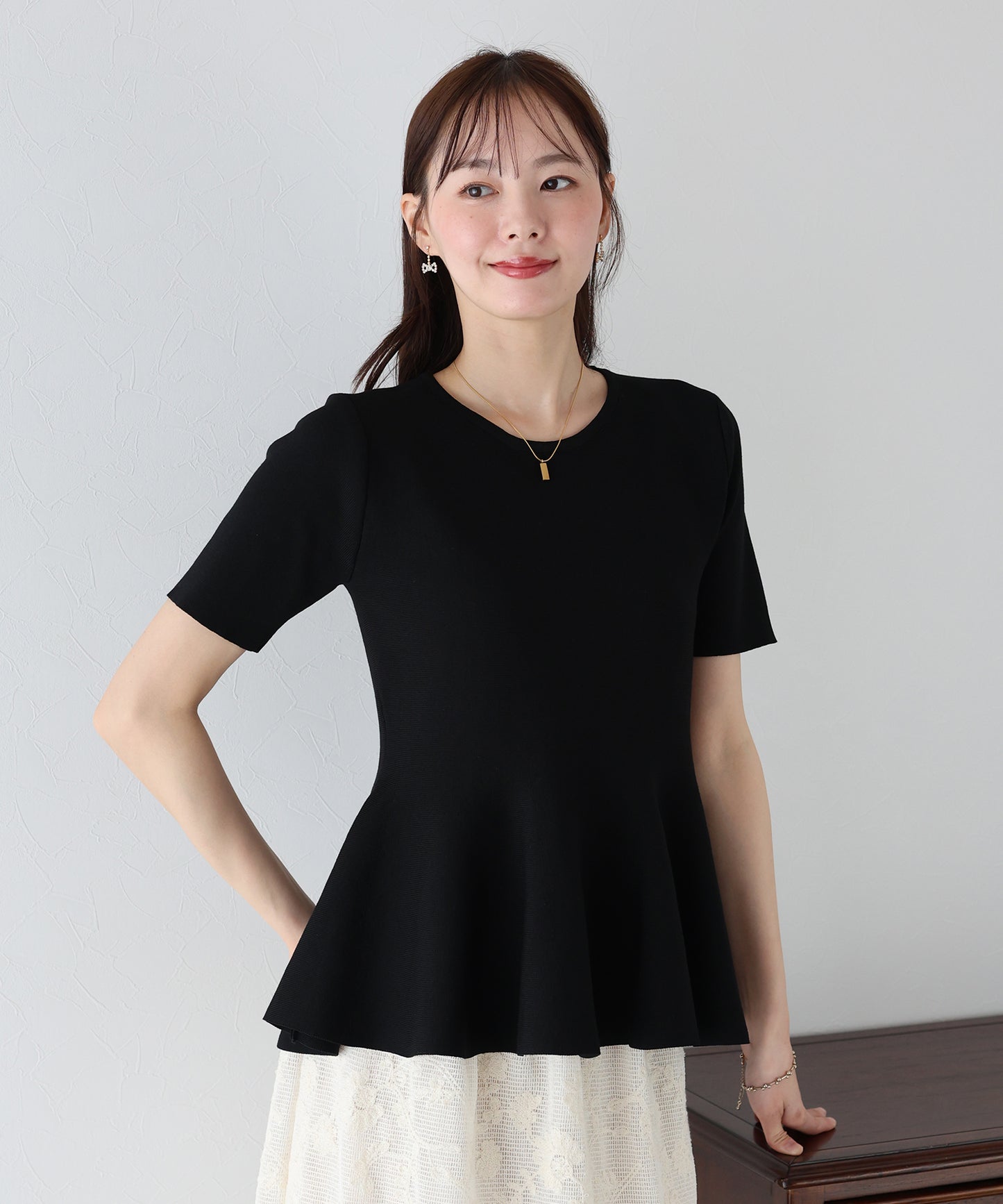 【TIME SALE】ペプラムニットトップス