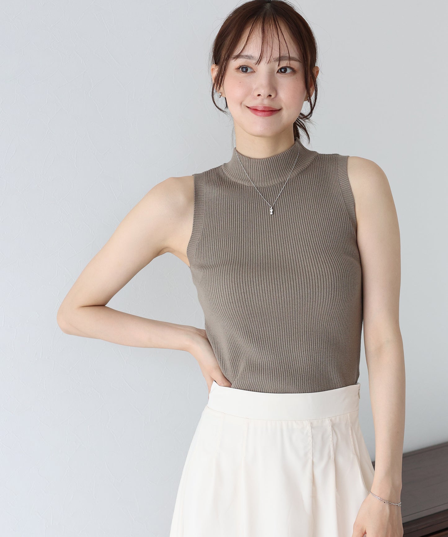 【TIME SALE】なめらかリブノースリニット【ネコポス】