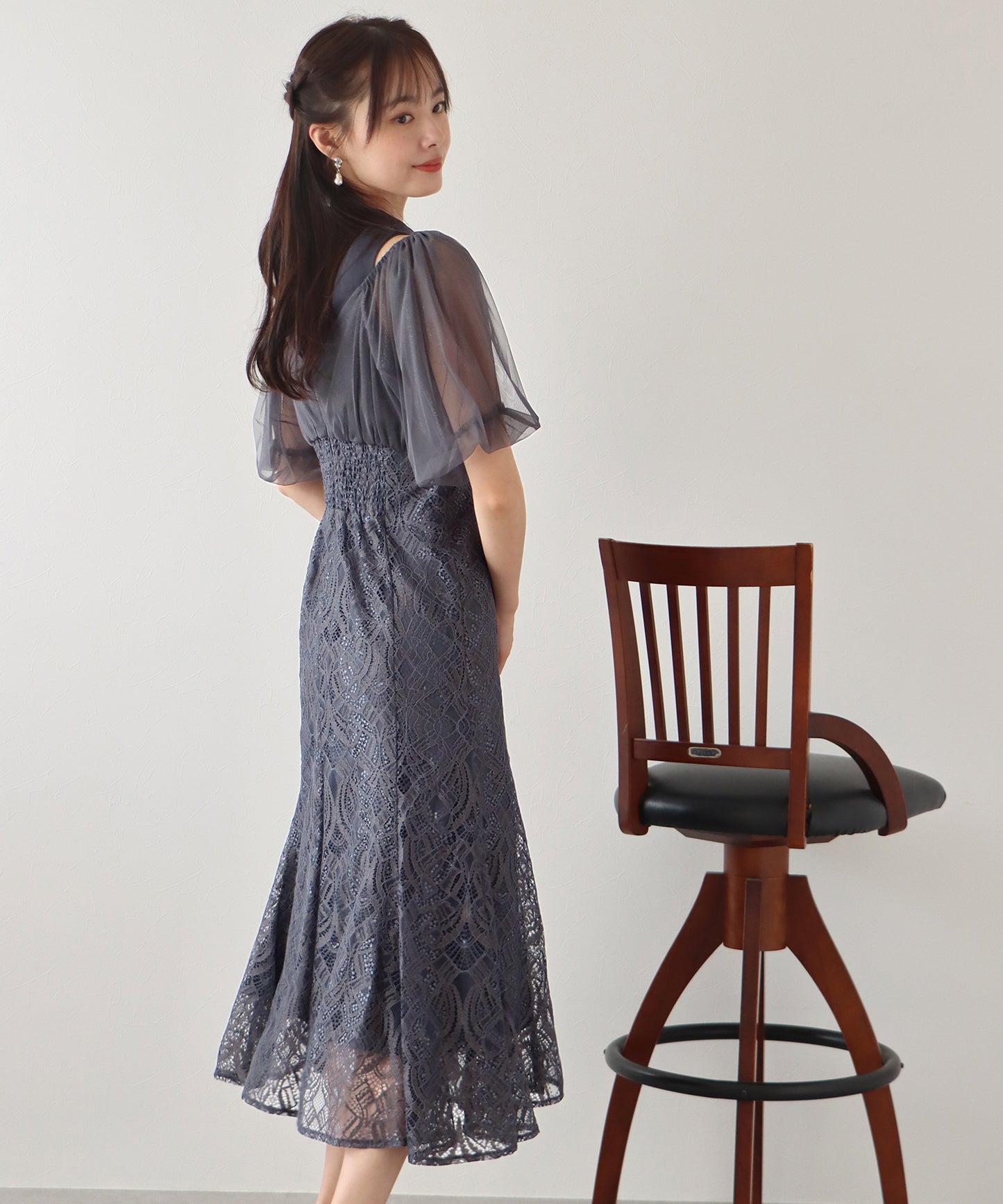 【TIME SALE】ラメチュールオフショルパーティードレス