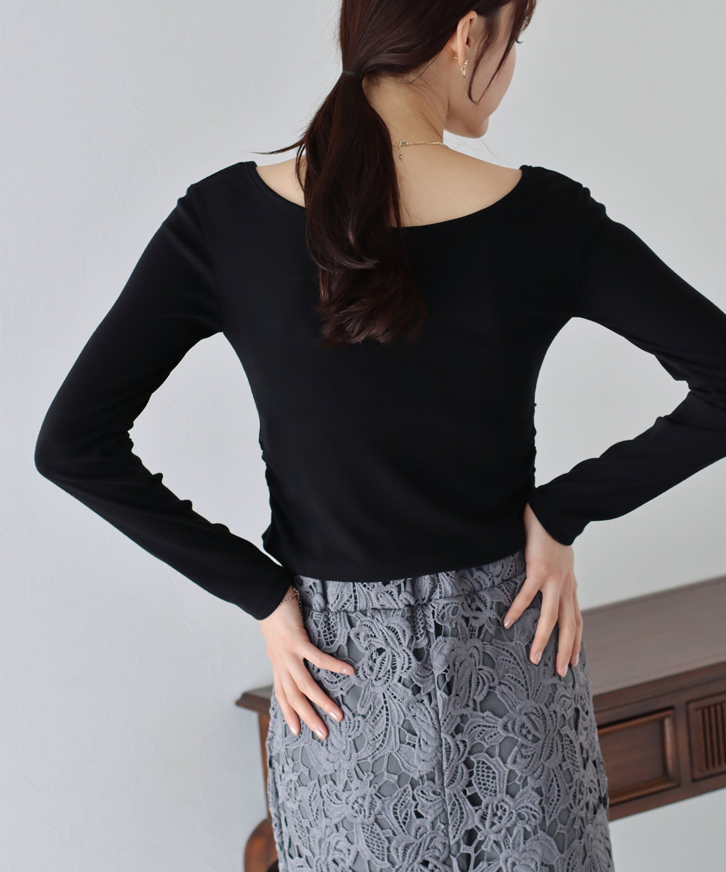 【SALE】フロントリボン付きカットソー