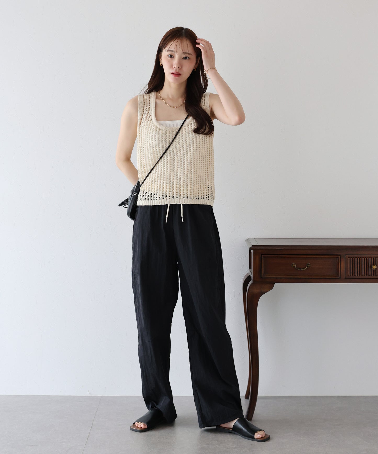 【SALE】バックリボンメッシュベスト【ネコポス】