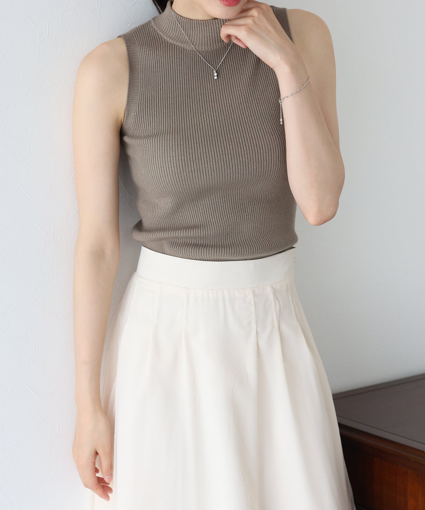 【TIME SALE】なめらかリブノースリニット【ネコポス】