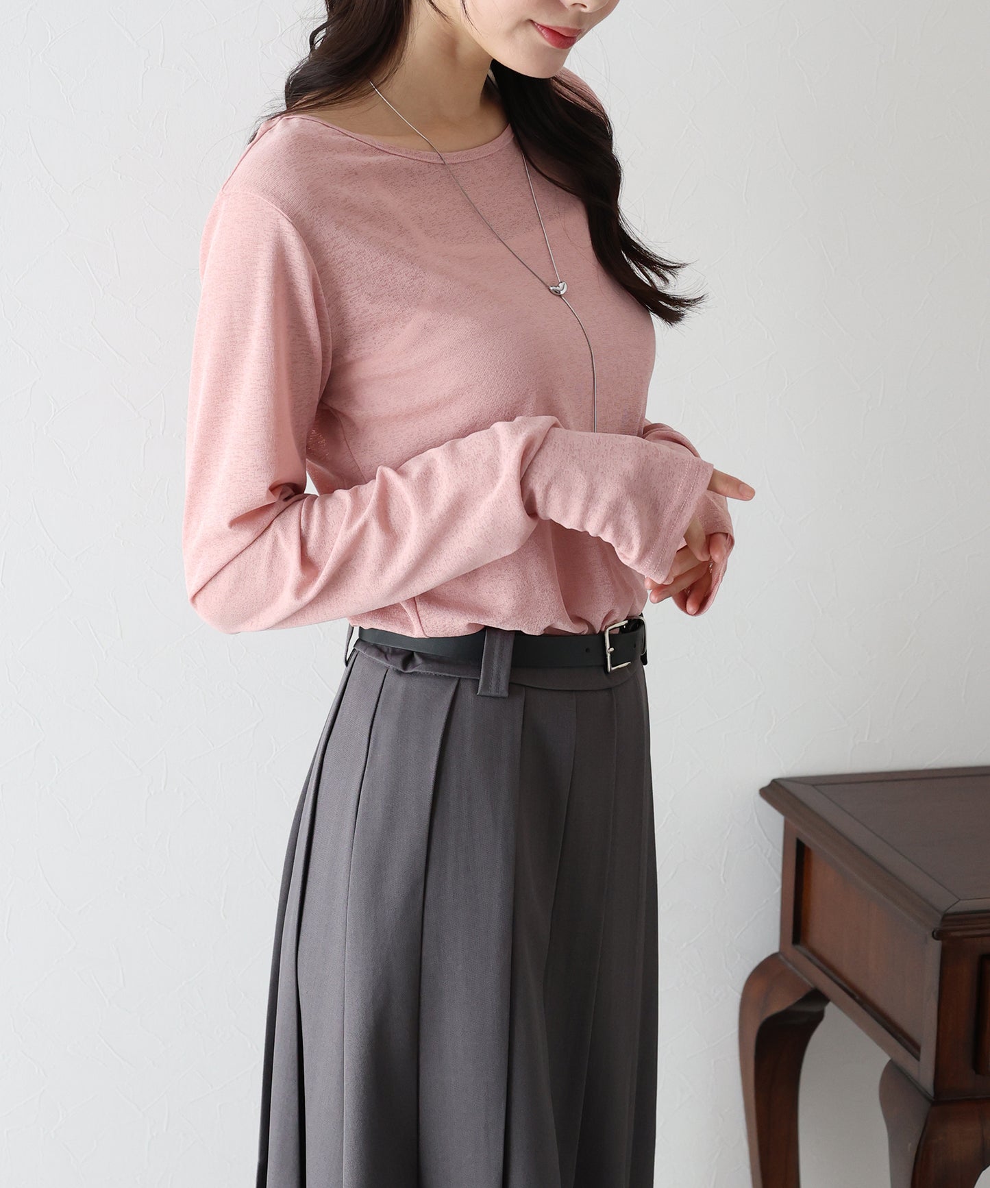 【TIME SALE】クルーネックシアートップス【ネコポス】