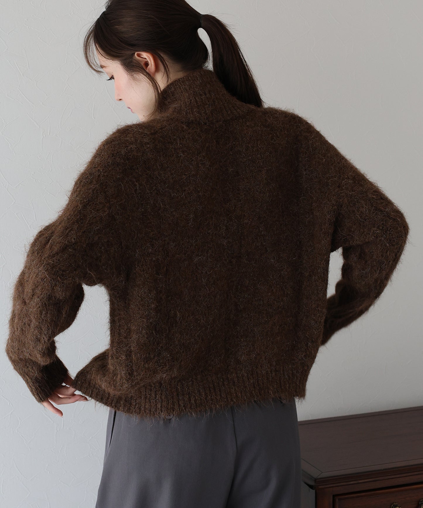 【早割5%OFF】ケーブルダブルジップニット