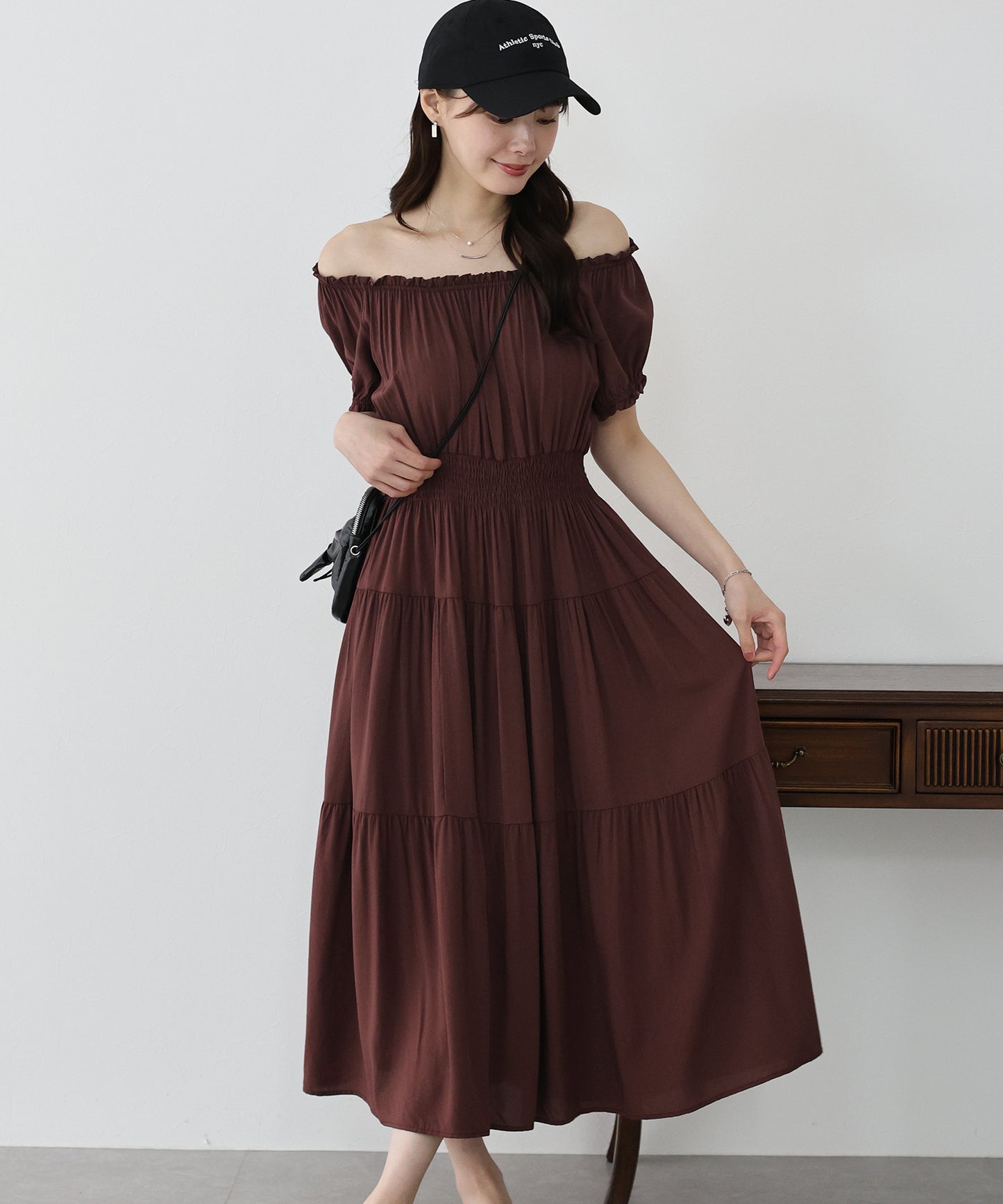 【TIME SALE】アソート柄2WAYオフショルワンピース