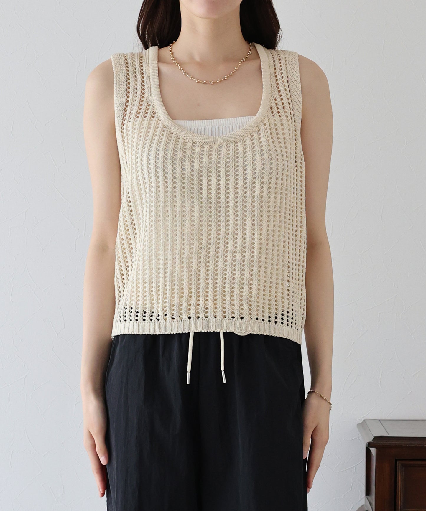 【SALE】バックリボンメッシュベスト【ネコポス】