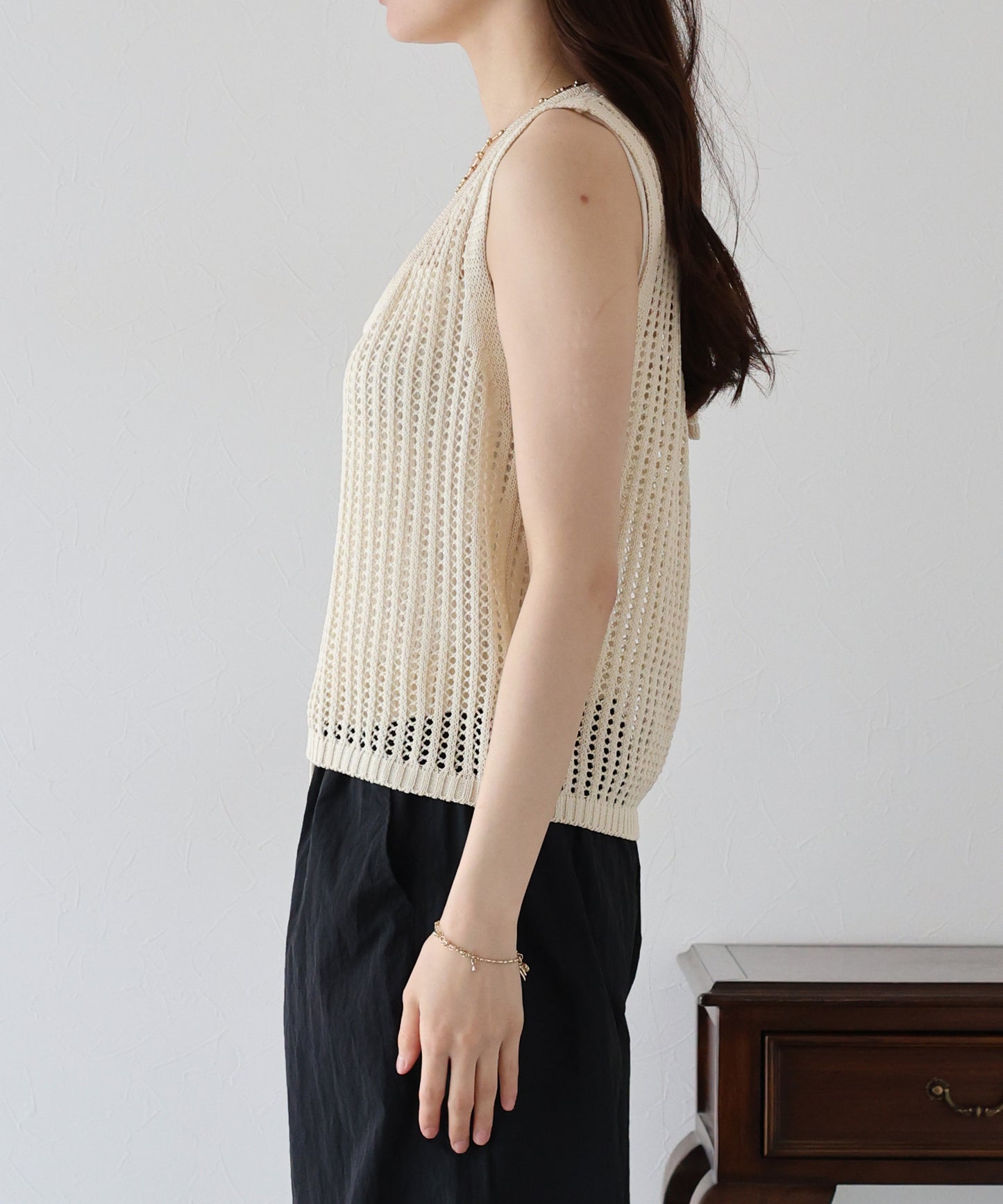 【SALE】バックリボンメッシュベスト【ネコポス】