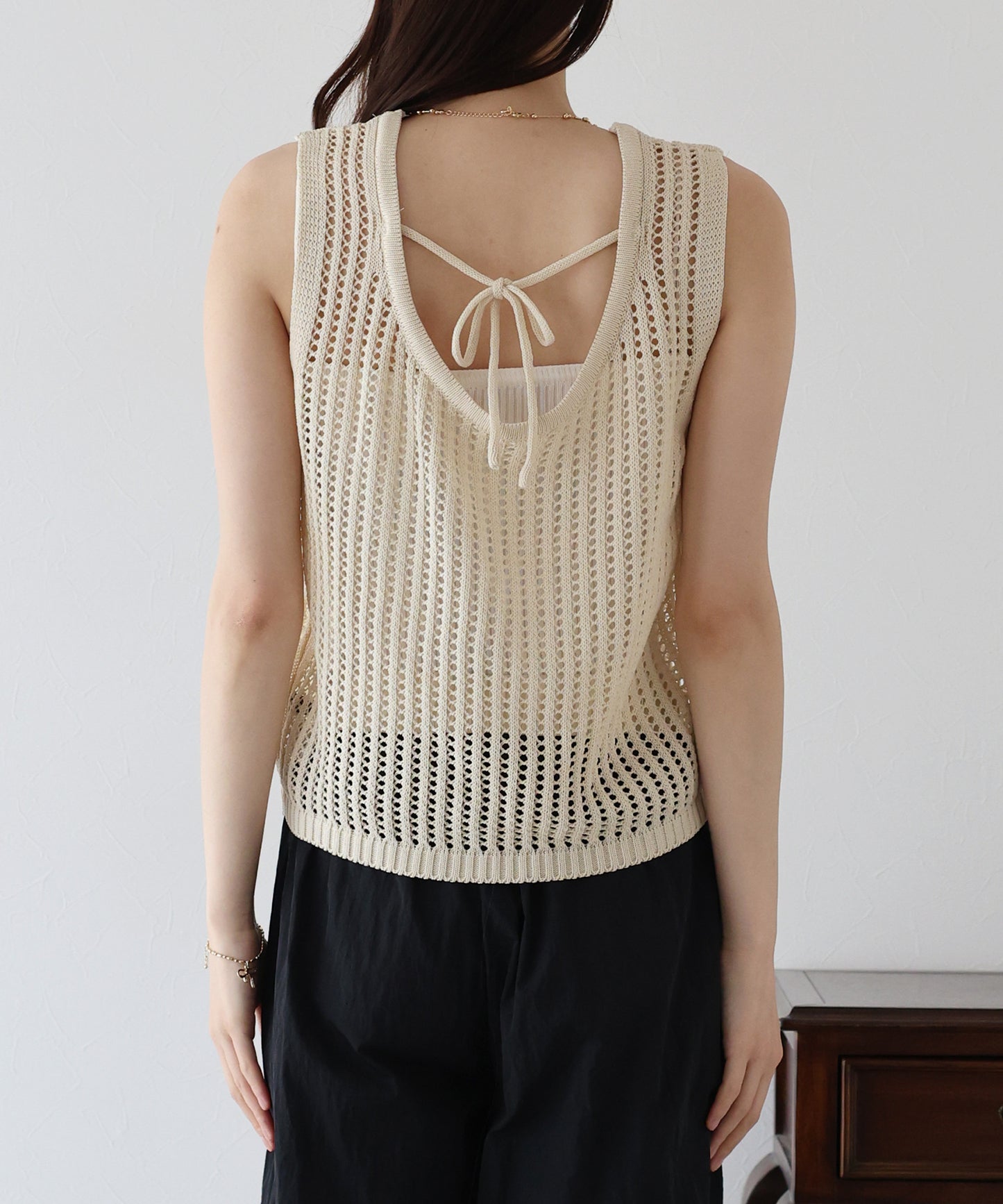 【SALE】バックリボンメッシュベスト【ネコポス】