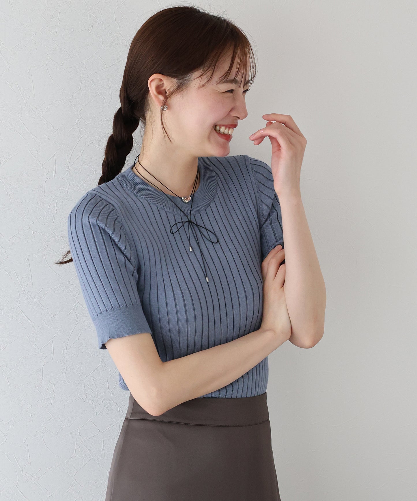 【TIME SALE】サマーリブニットトップス【ネコポス】