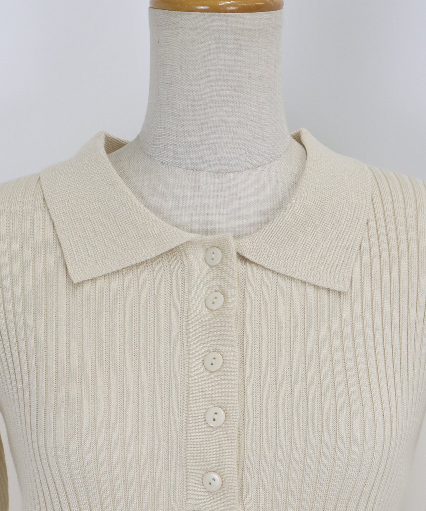 ポロ衿リブニット