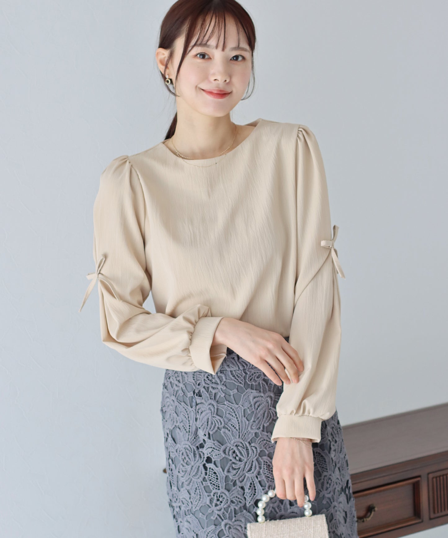 【TIME SALE】袖リボンブラウス