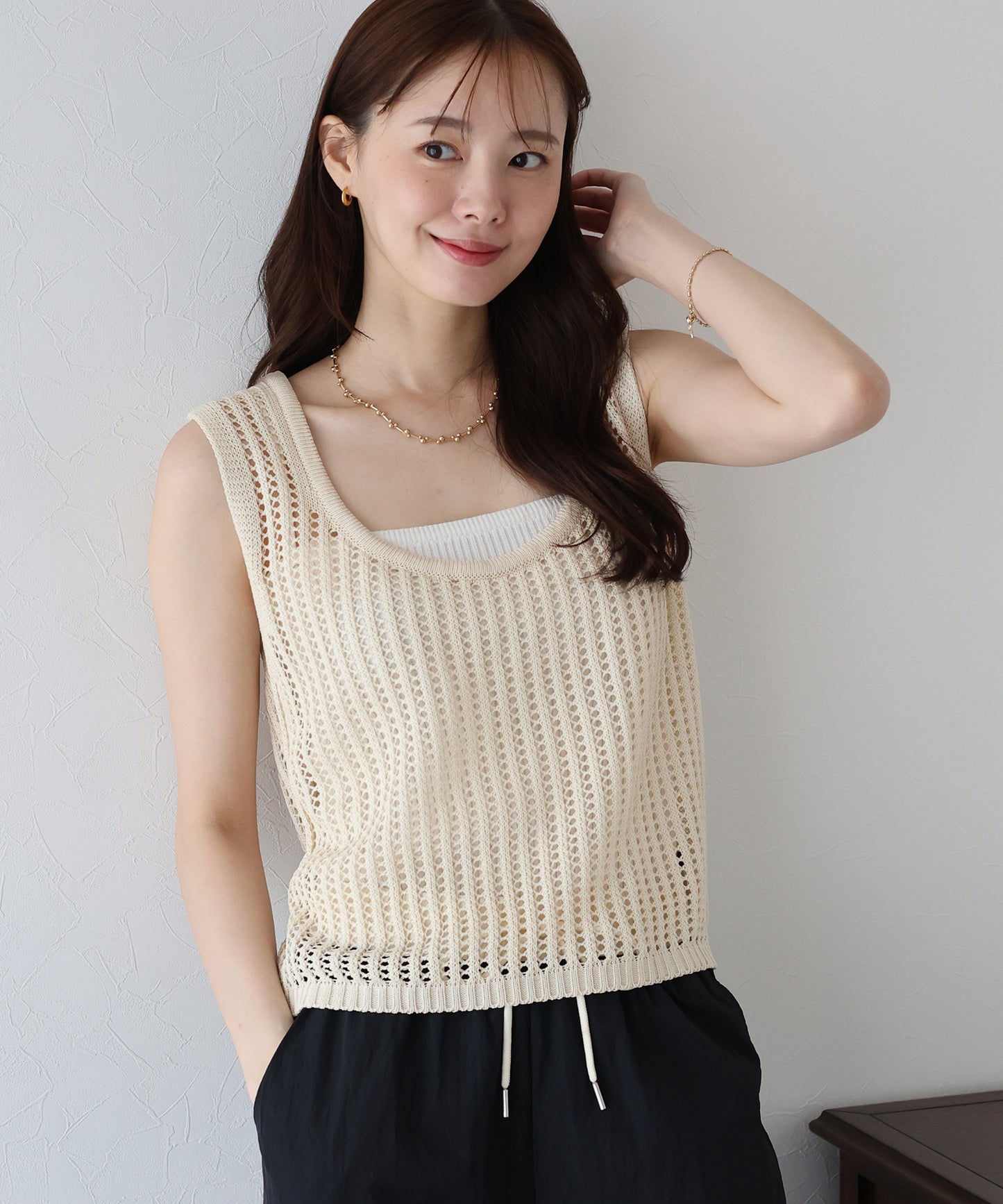 【TIME SALE】バックリボンメッシュベスト【ネコポス】