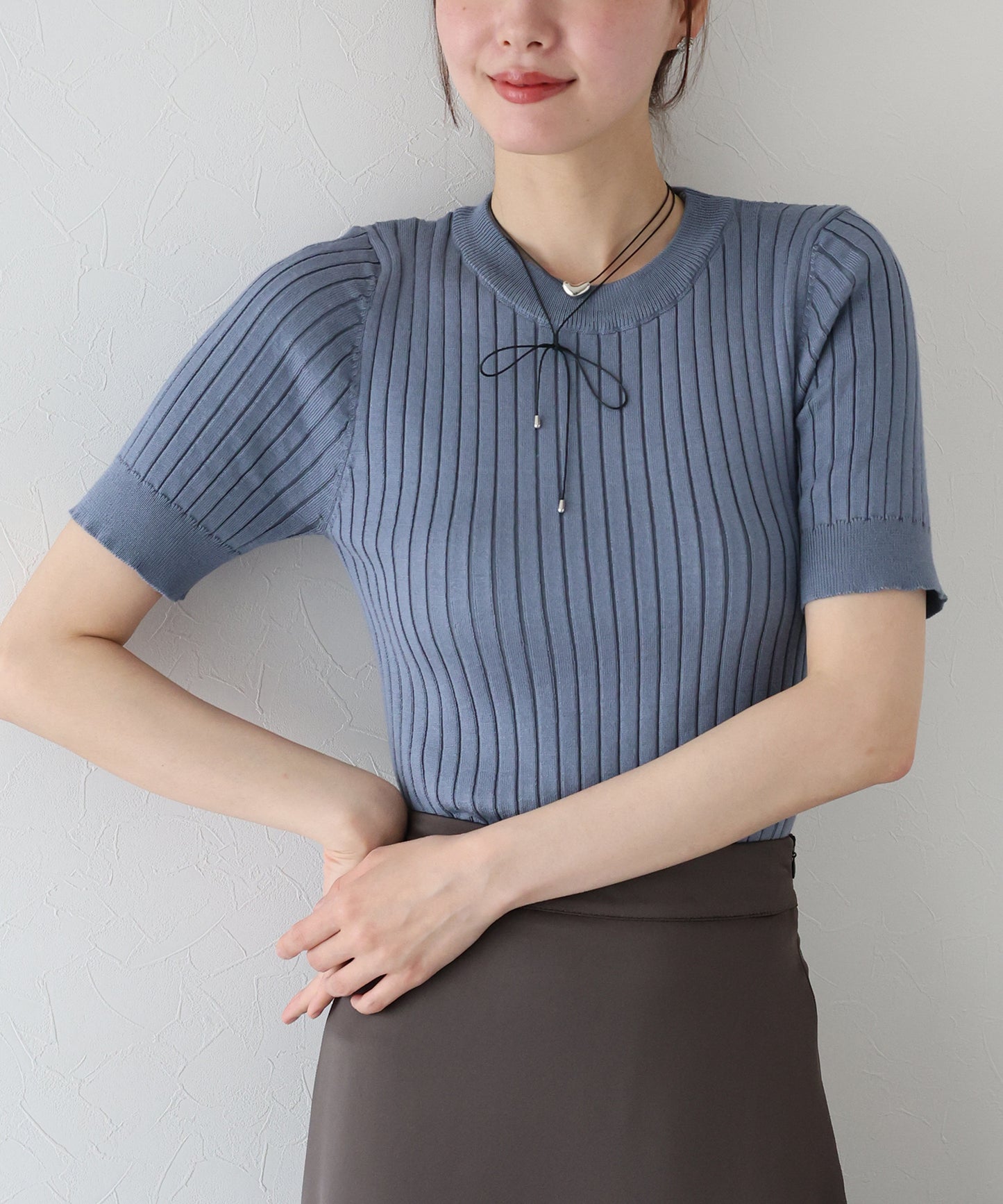 【TIME SALE】サマーリブニットトップス【ネコポス】