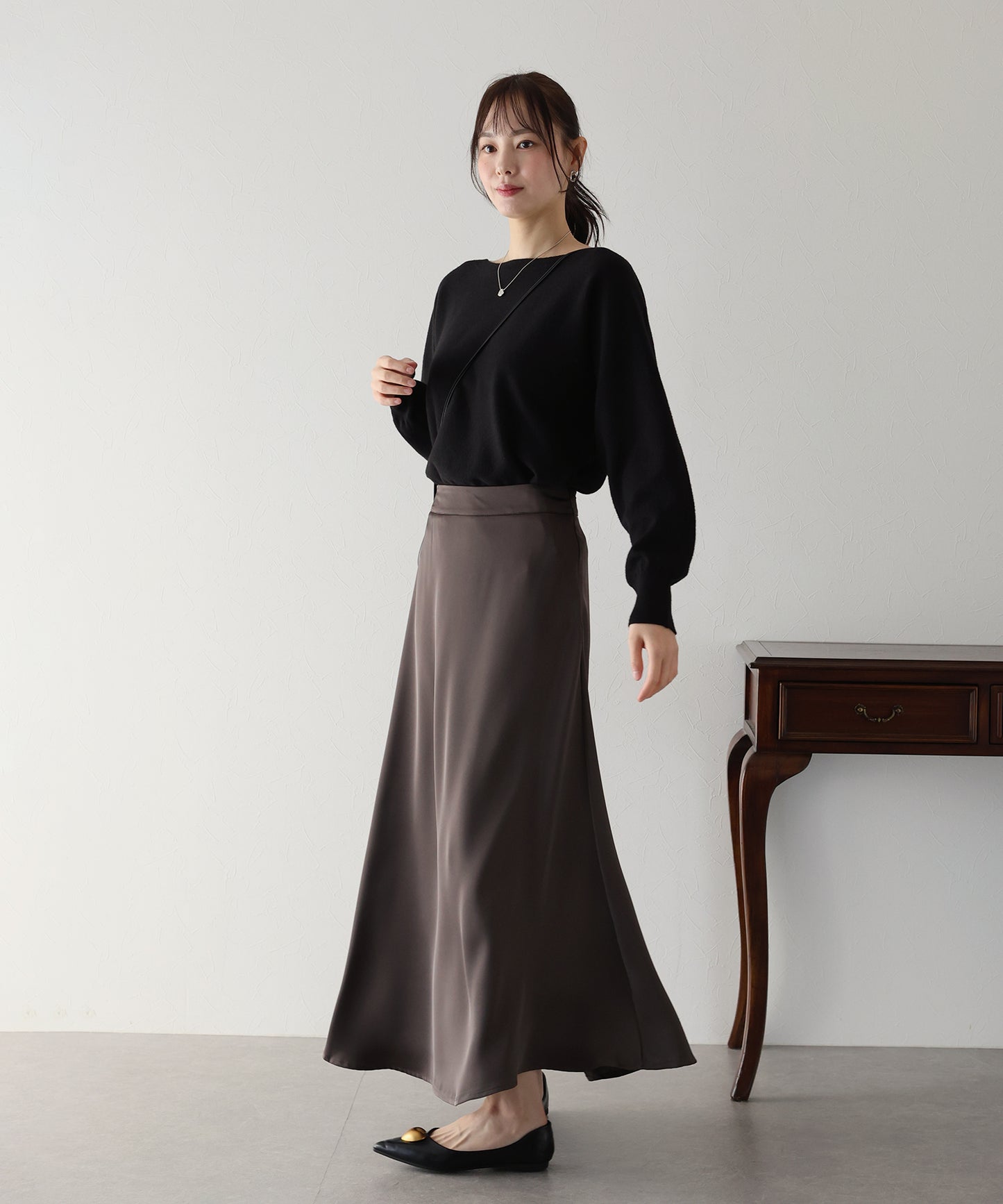 【SALE】ボートネックドルマンニット