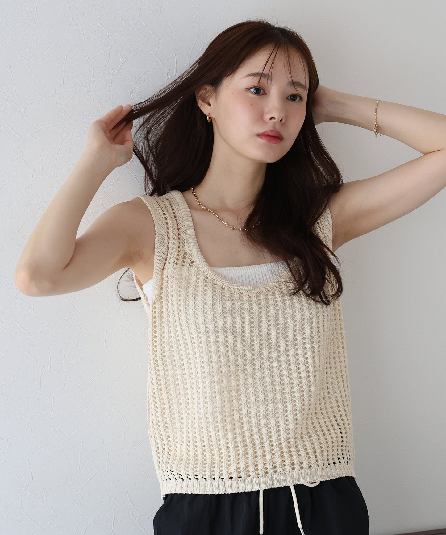 【TIME SALE】バックリボンメッシュベスト【ネコポス】