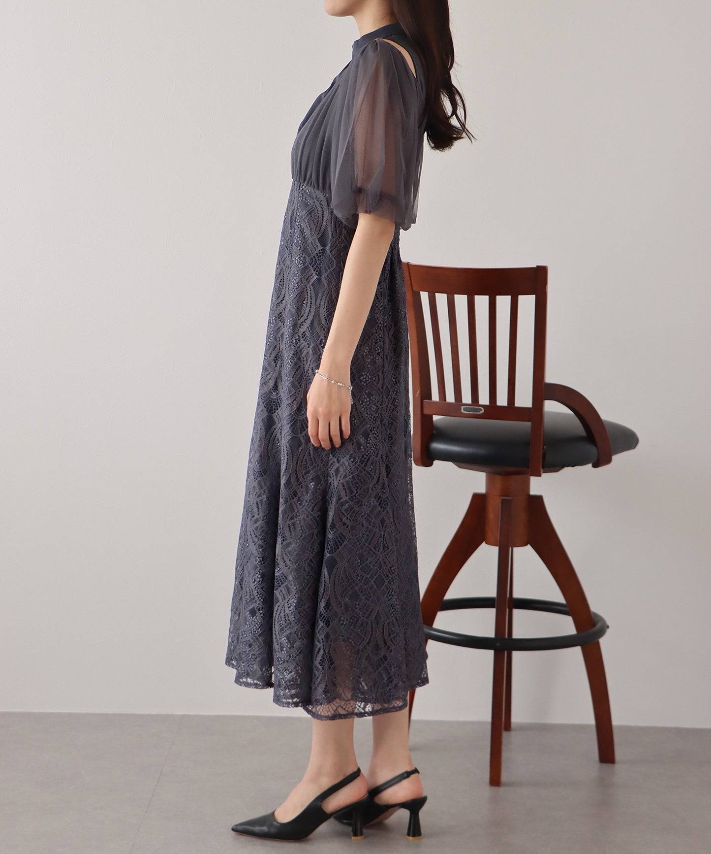 【TIME SALE】ラメチュールオフショルパーティードレス