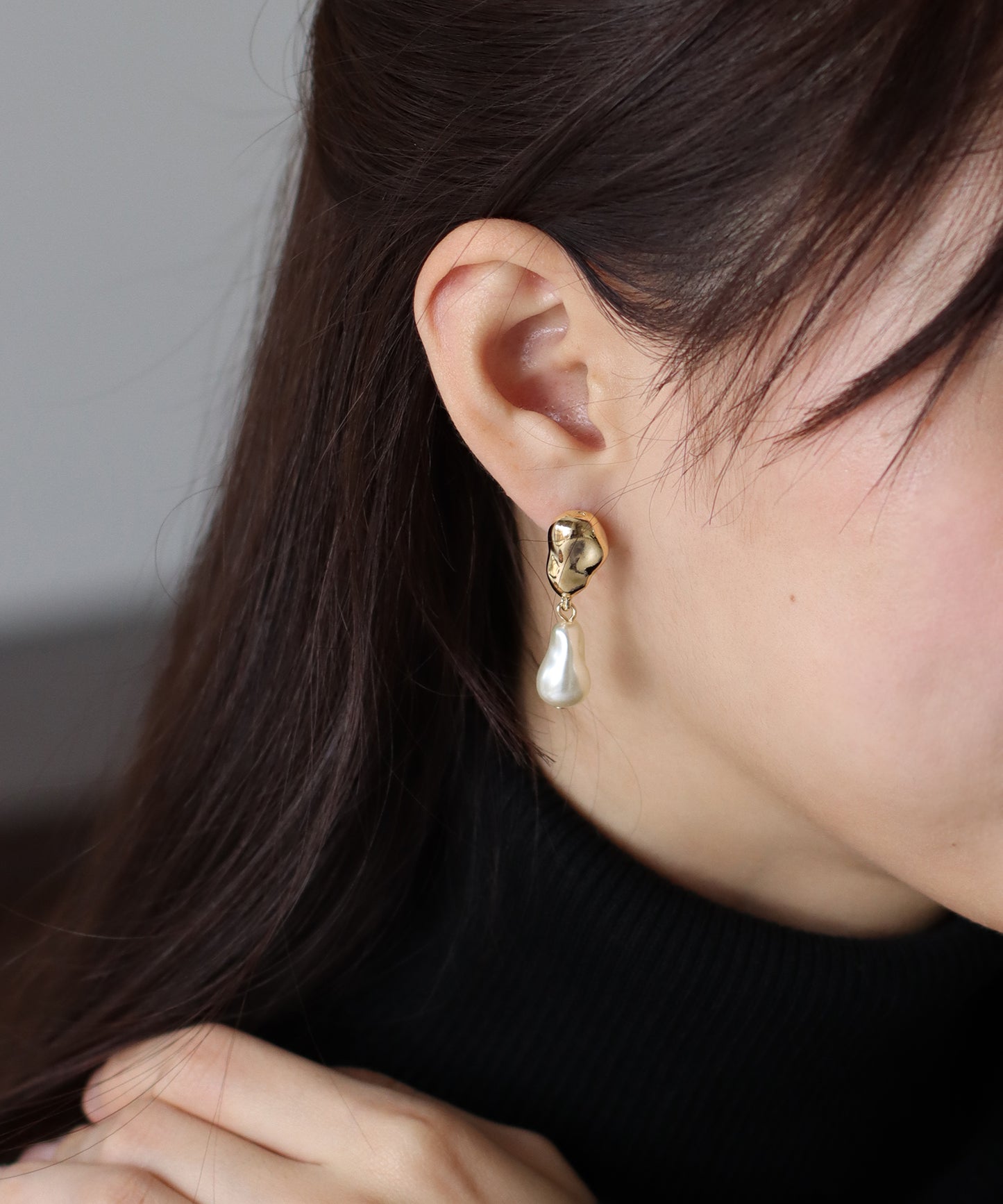 淡水パールドロップピアス【ネコポス】