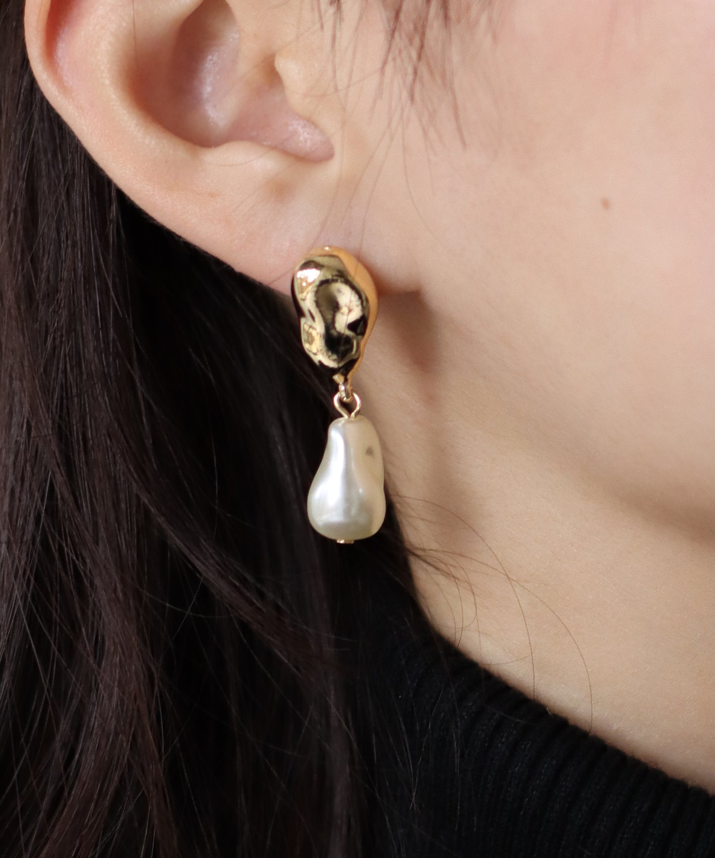 淡水パールドロップピアス【ネコポス】