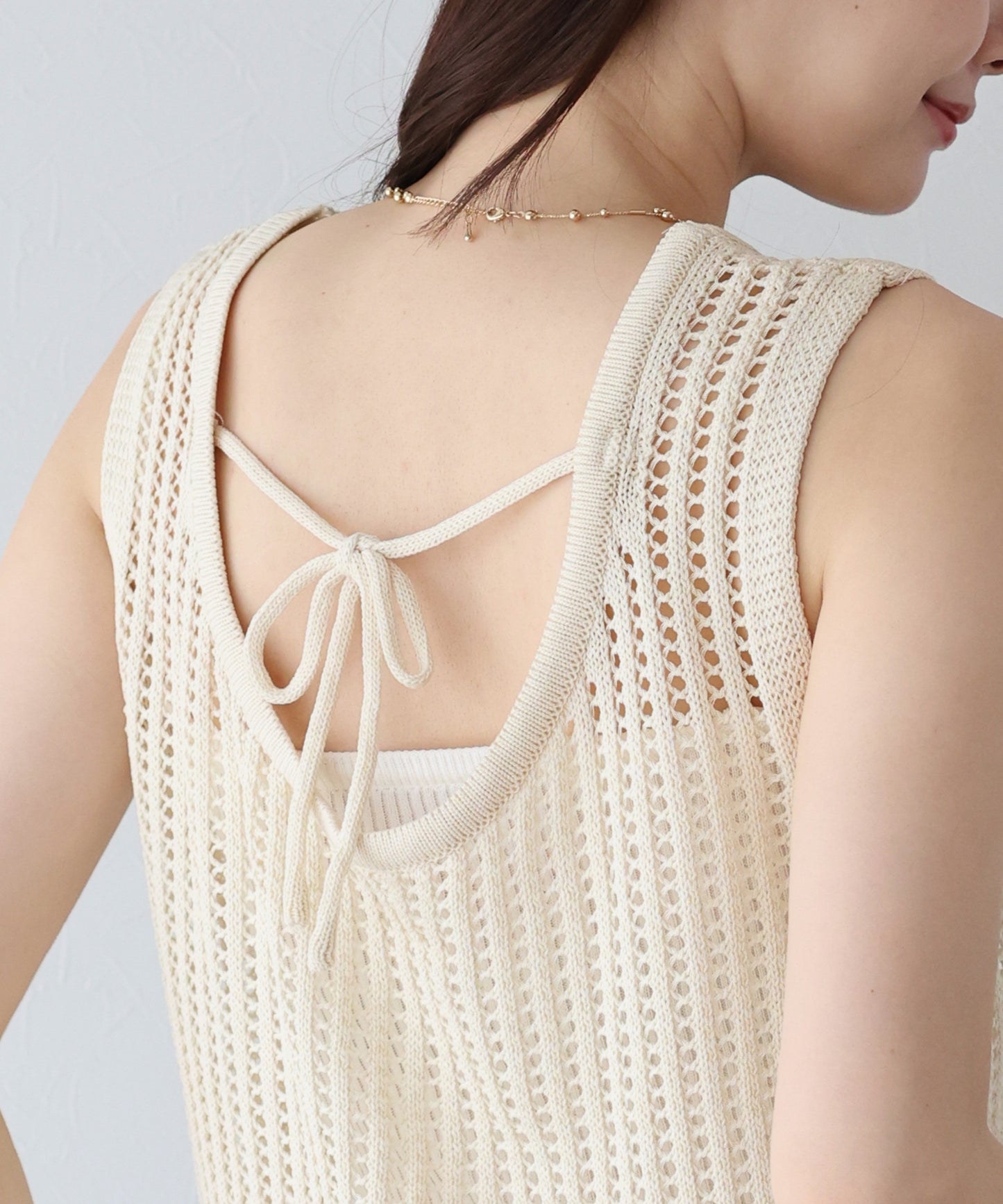 【SALE】バックリボンメッシュベスト【ネコポス】