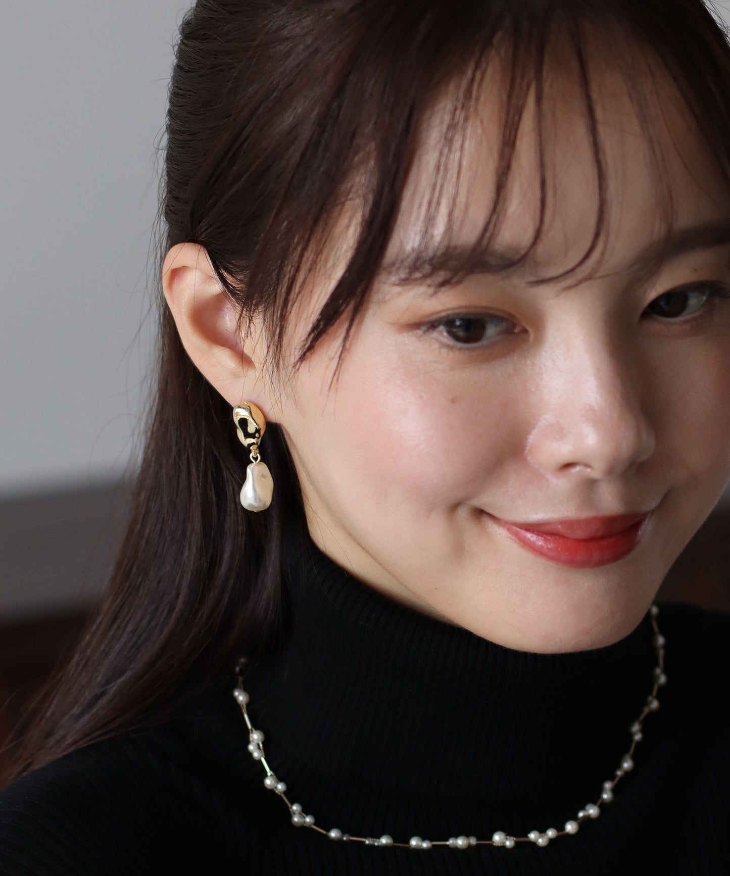 淡水パールドロップピアス【ネコポス】