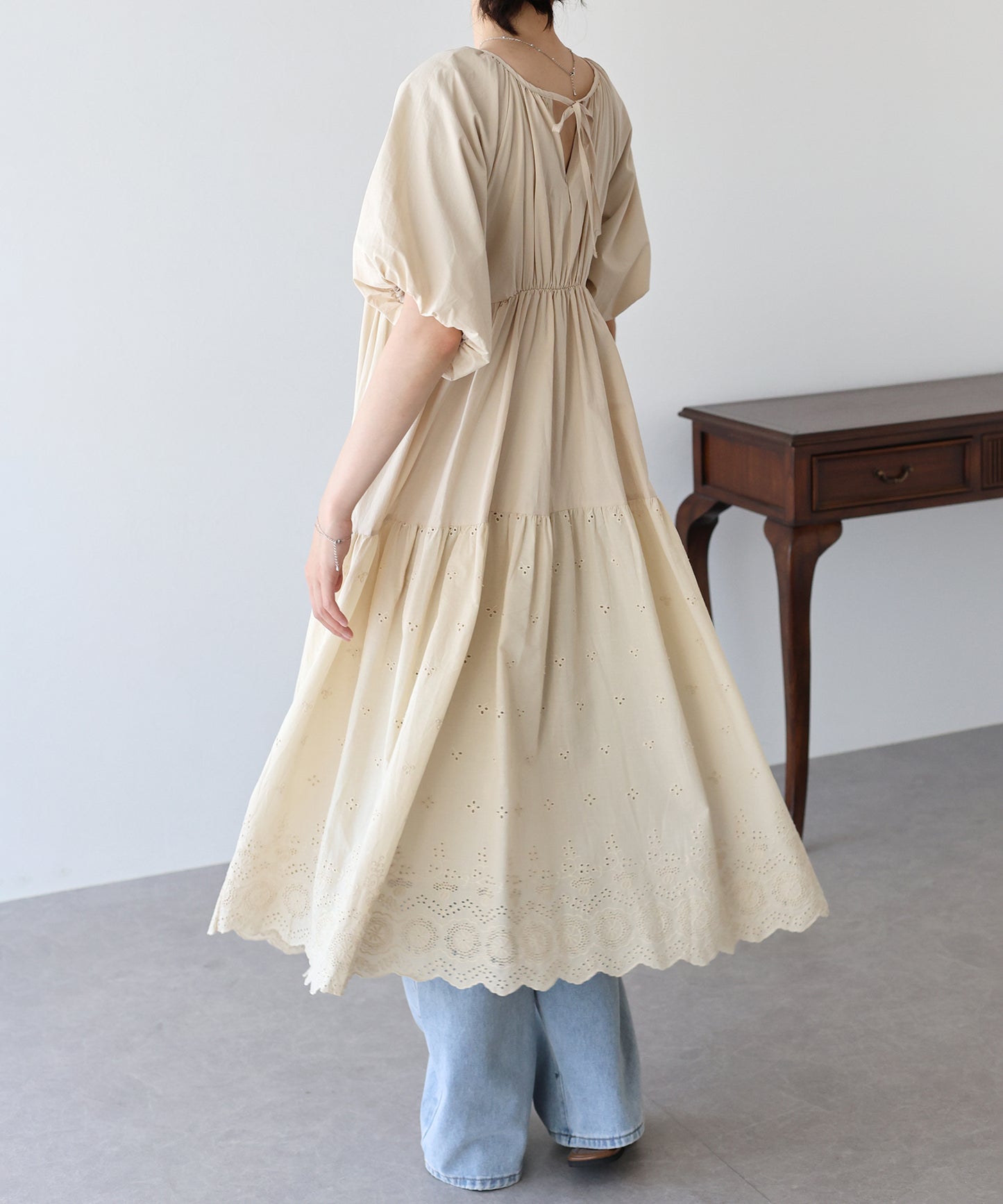 【TIME SALE】バルーン袖コットンレースワンピース