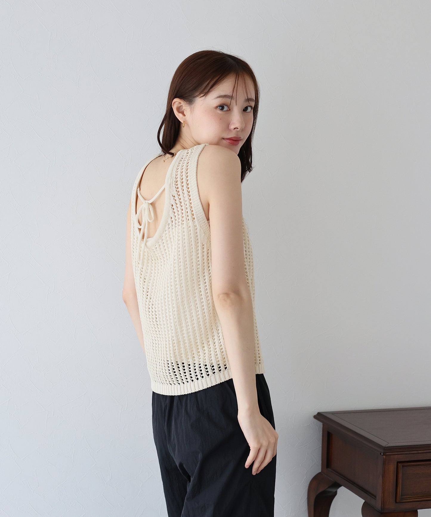 【TIME SALE】バックリボンメッシュベスト【ネコポス】