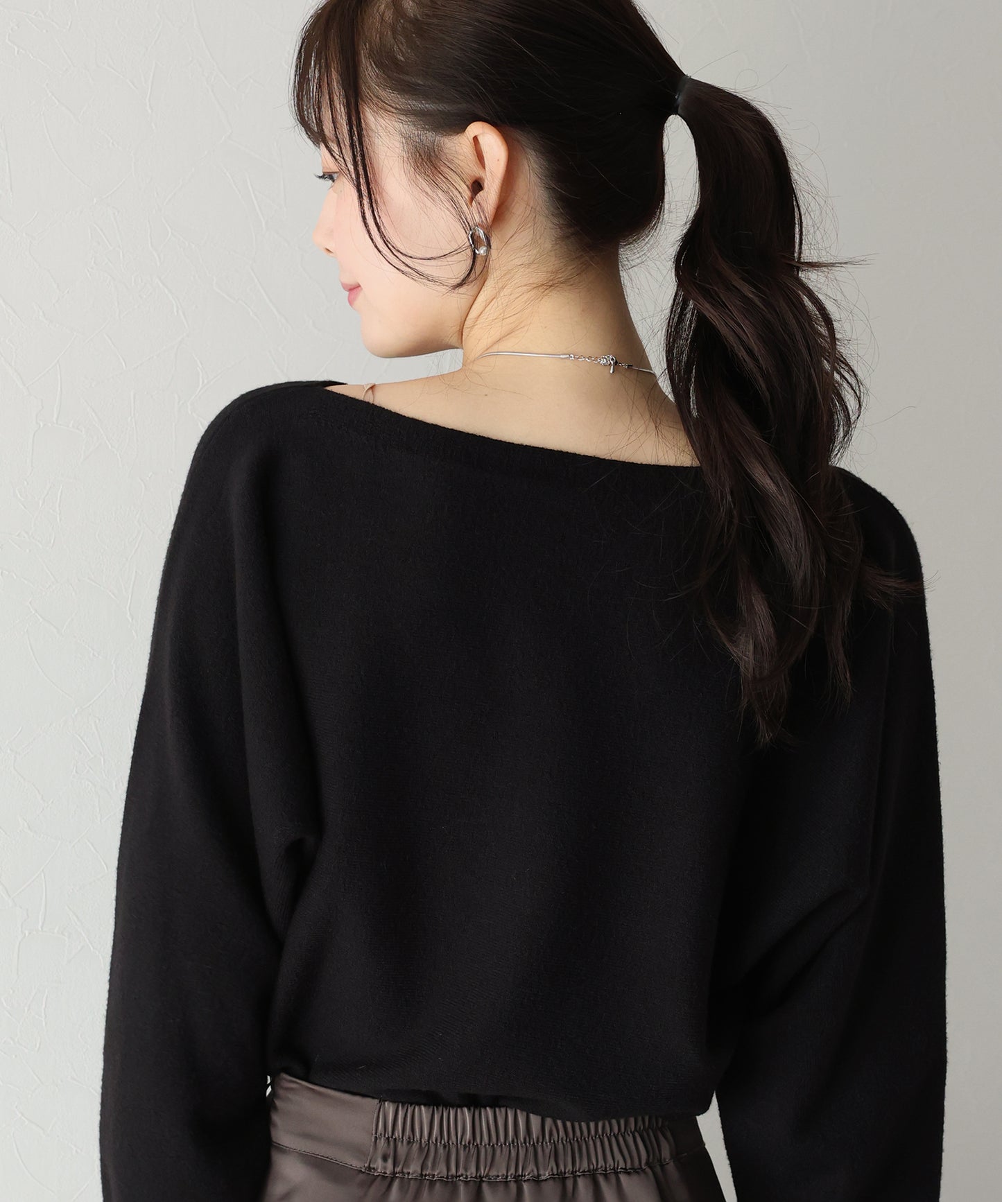 【SALE】ボートネックドルマンニット