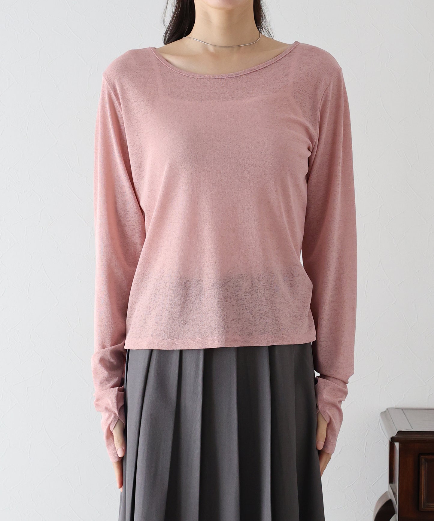 【TIME SALE】クルーネックシアートップス【ネコポス】