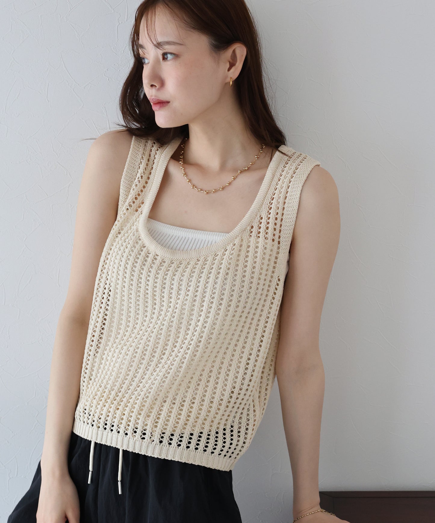 【SALE】バックリボンメッシュベスト【ネコポス】