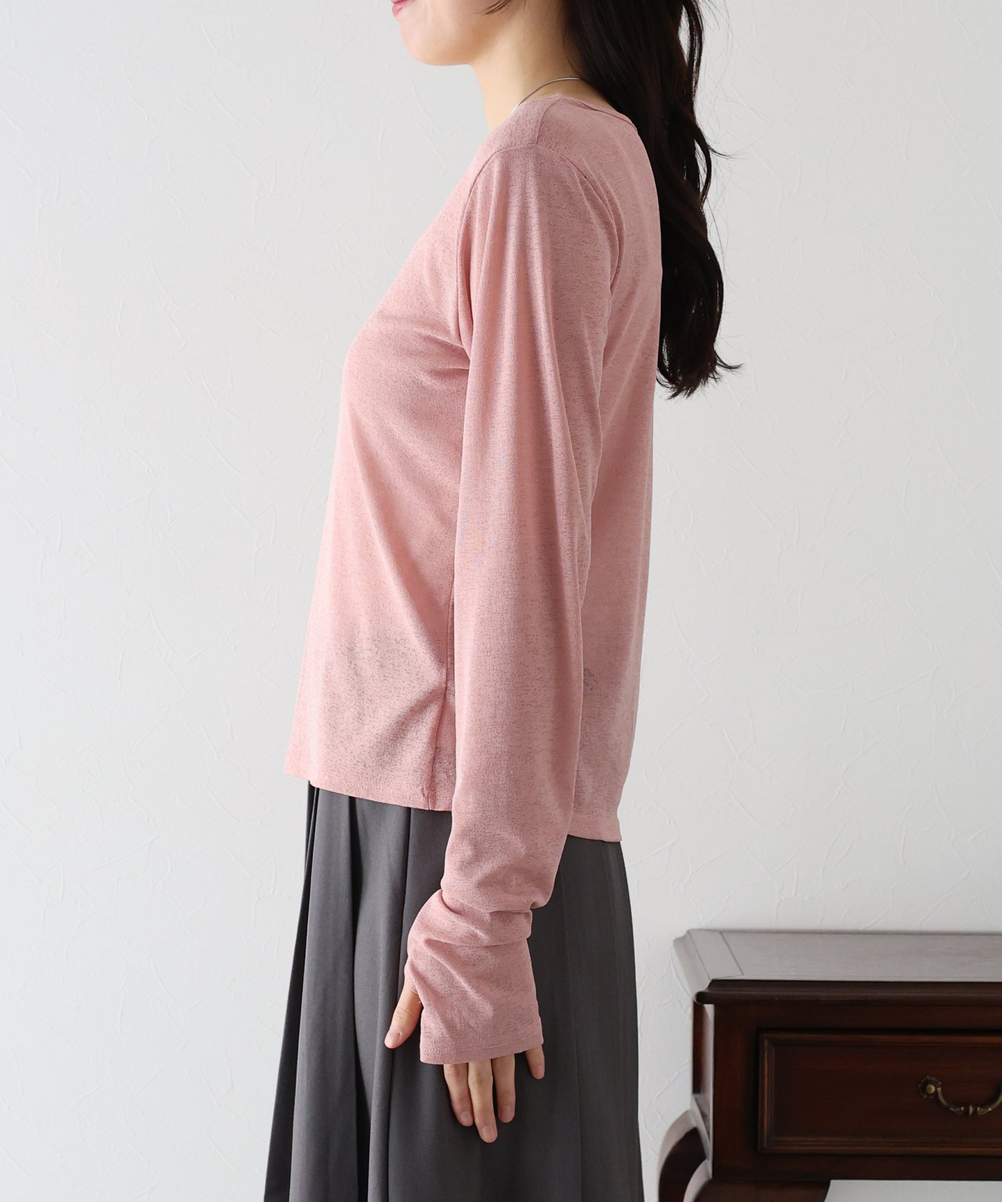 【TIME SALE】クルーネックシアートップス【ネコポス】