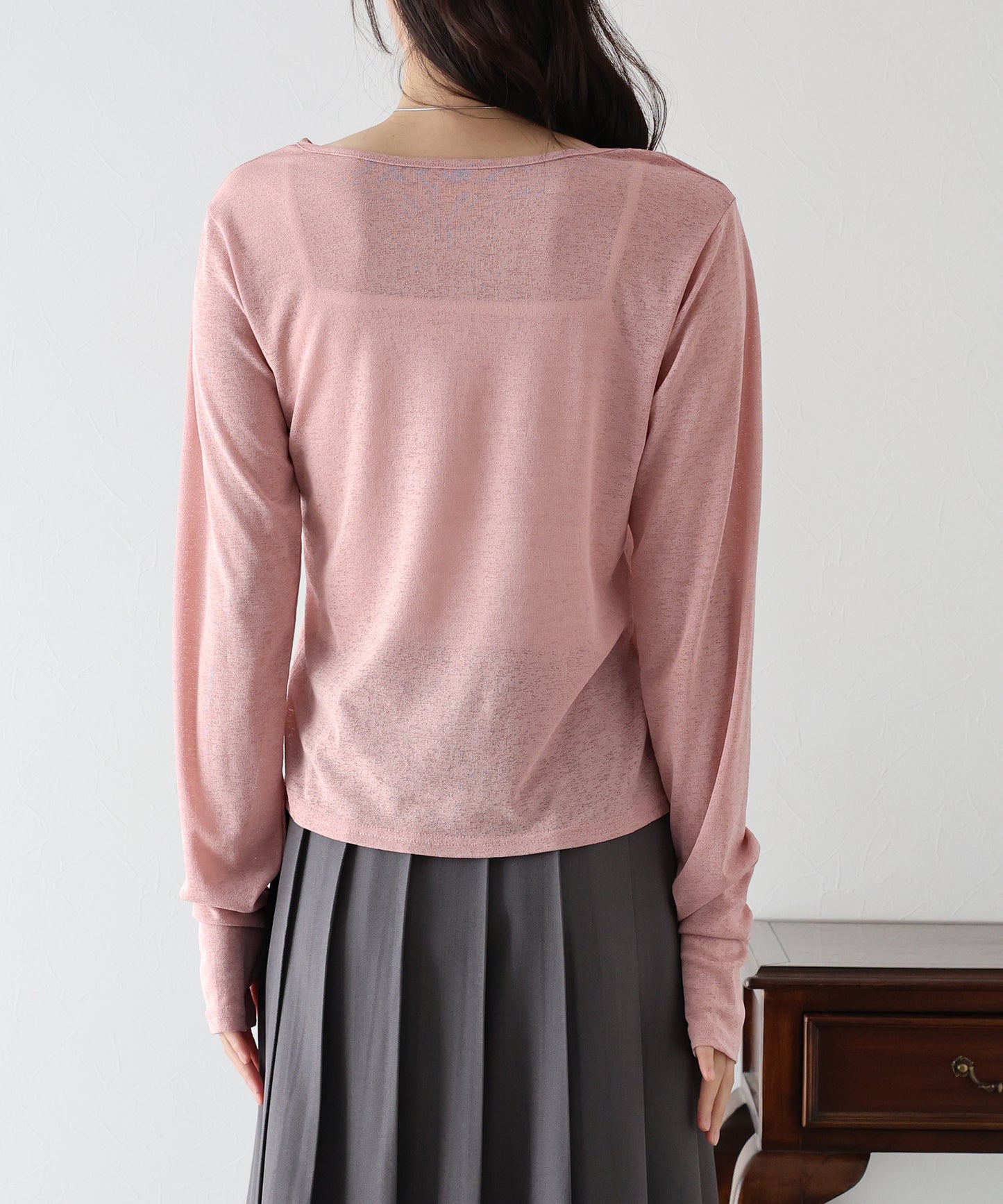 【TIME SALE】クルーネックシアートップス【ネコポス】