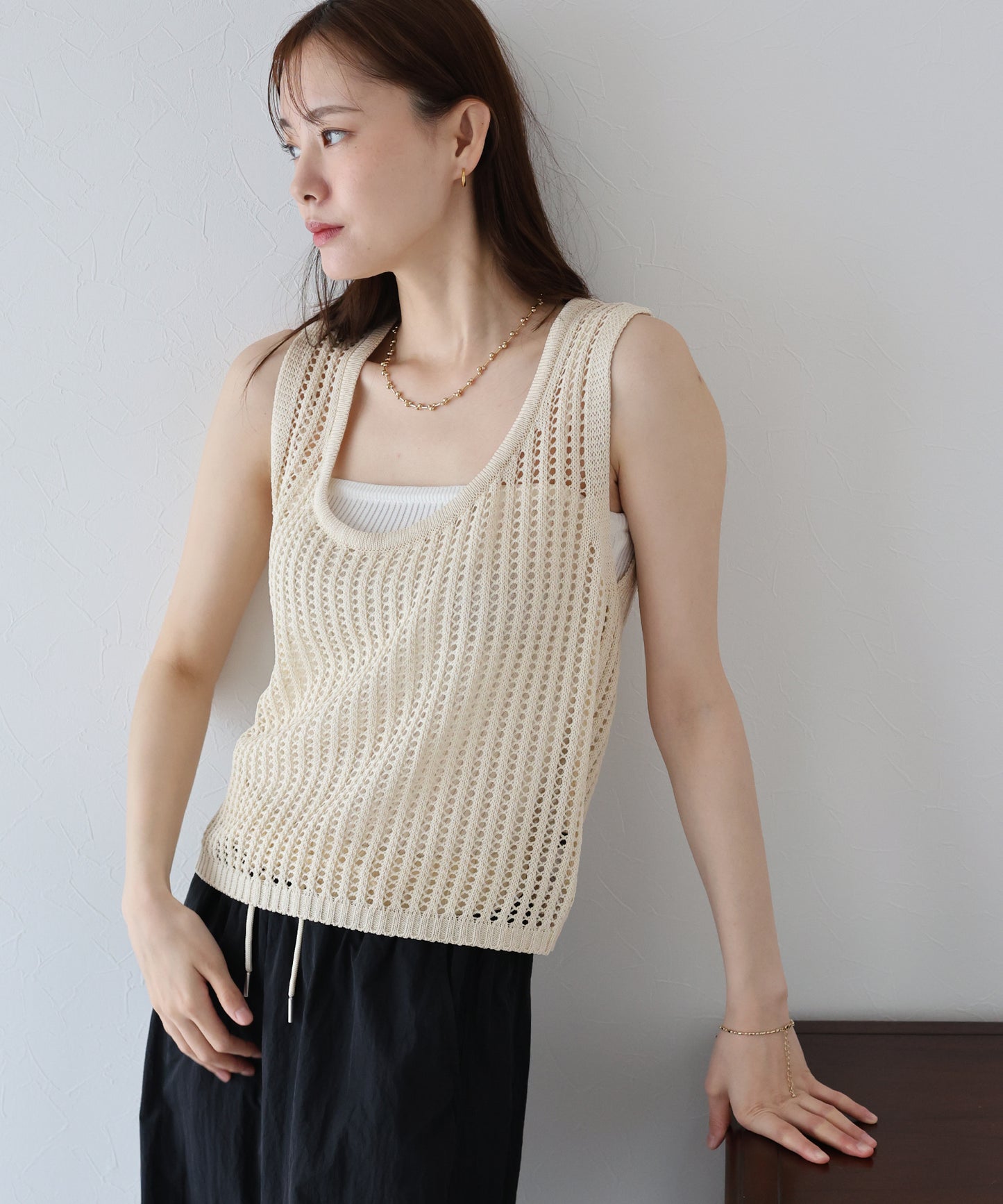 【SALE】バックリボンメッシュベスト【ネコポス】