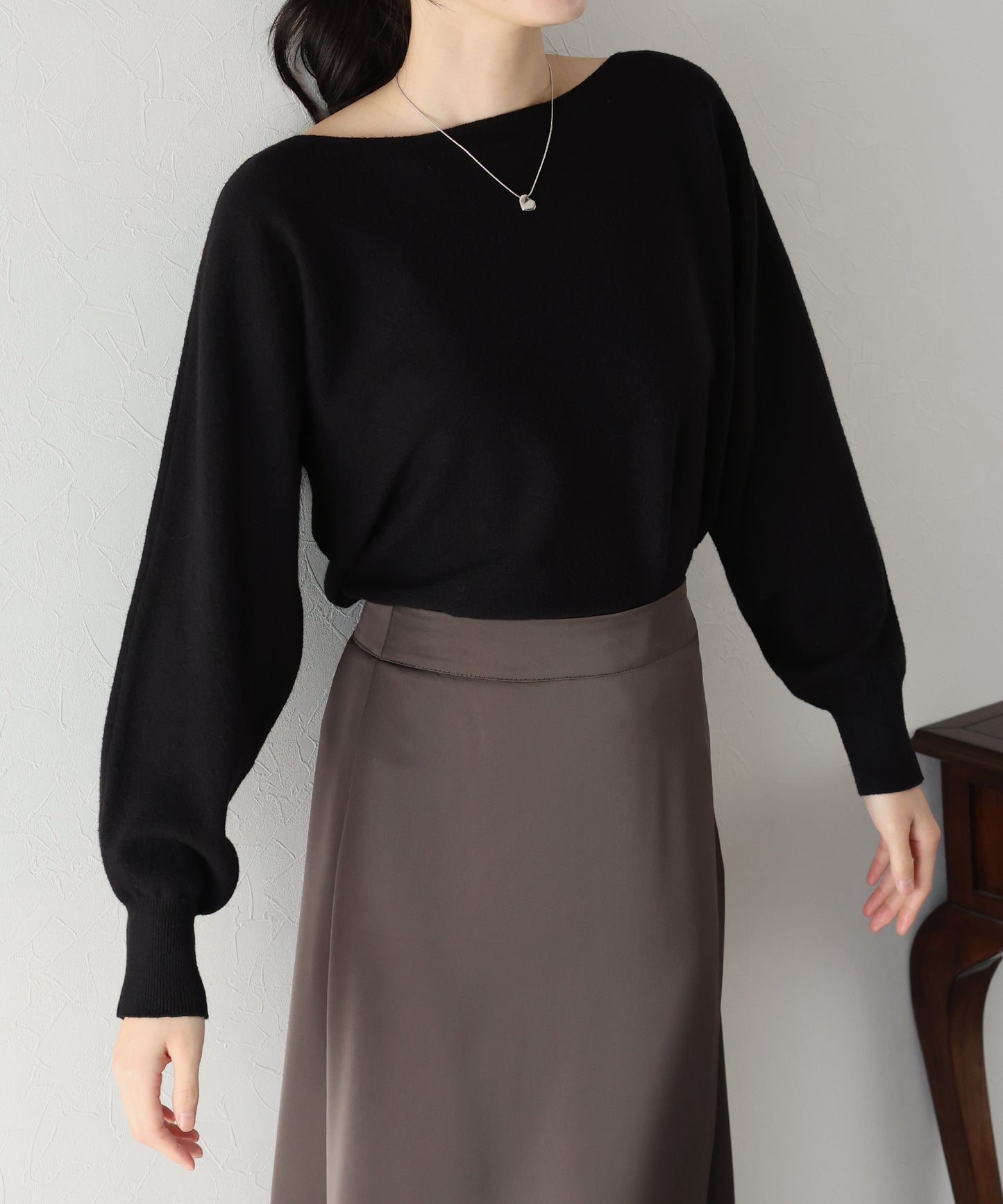 【SALE】ボートネックドルマンニット