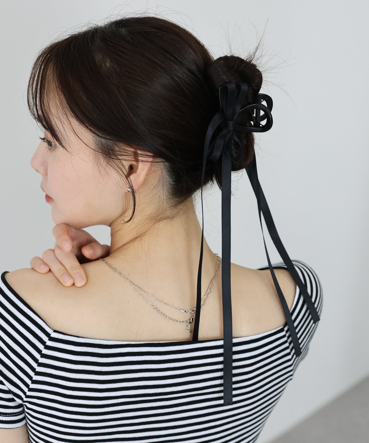 ロングリボンヘアクリップ