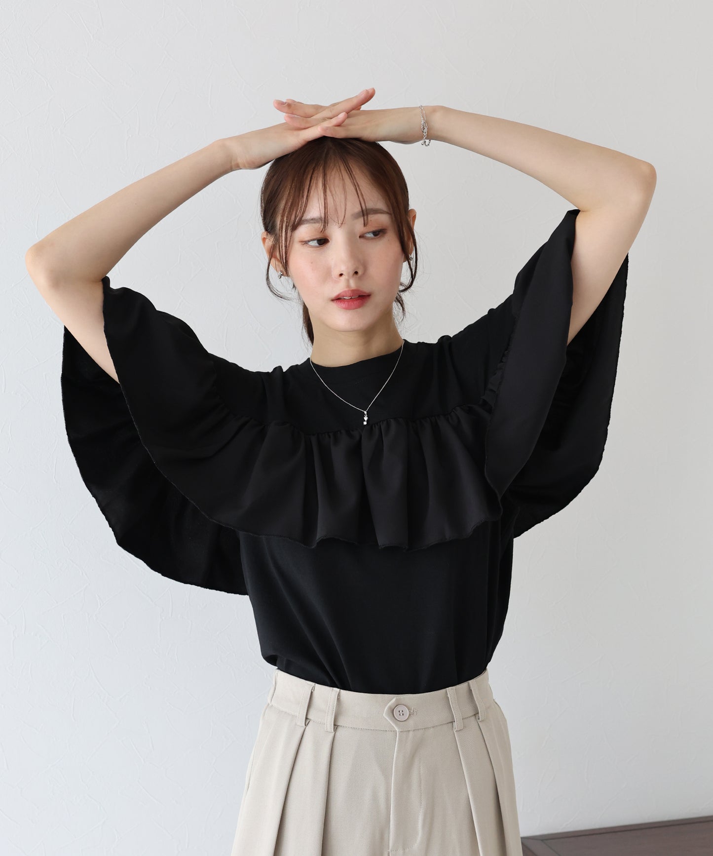 フリルデザインカットソー【ネコポス】