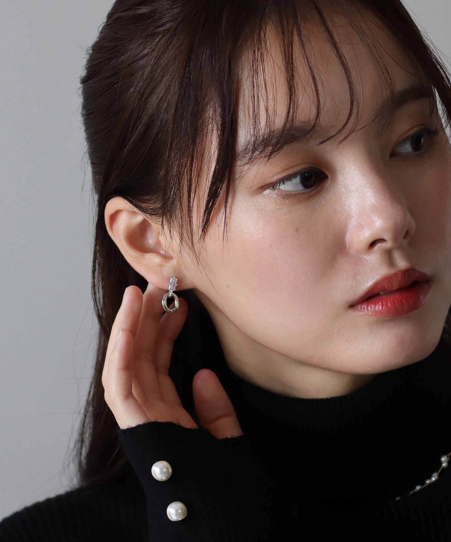 【SALE】ビジューフープピアス【ネコポス】