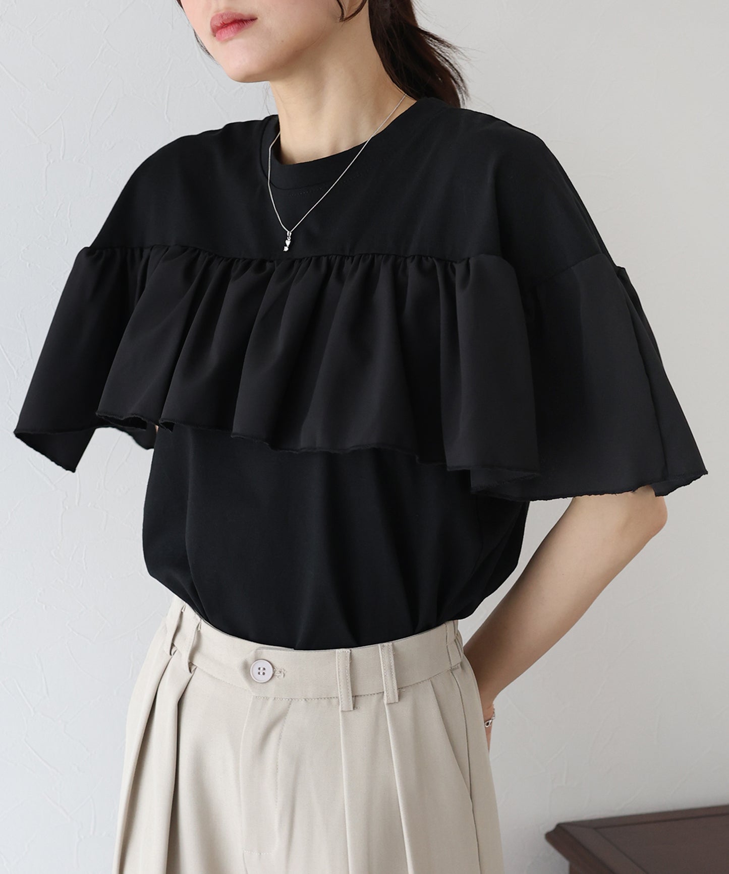 フリルデザインカットソー【ネコポス】