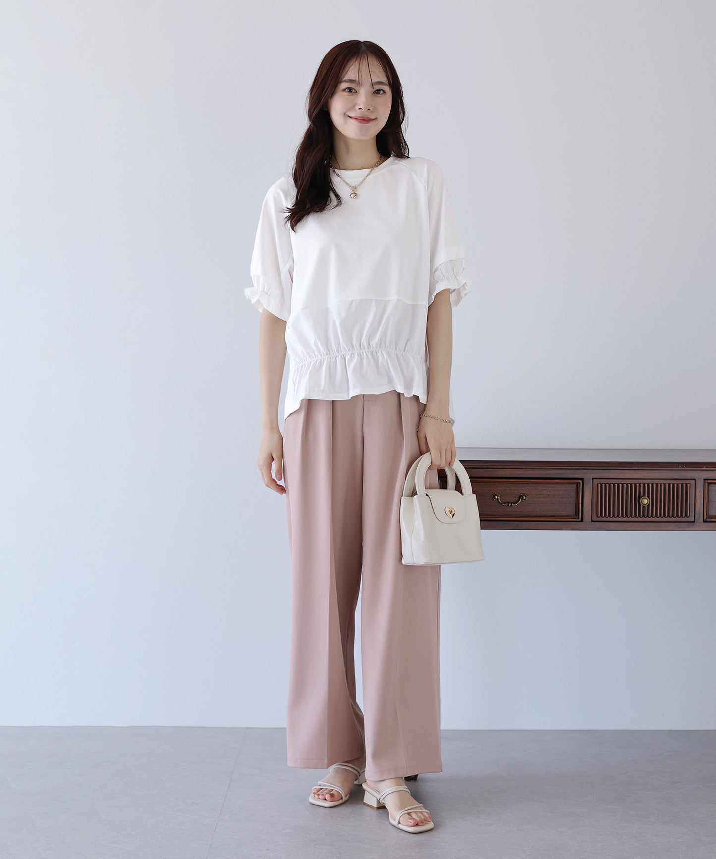 【SALE】異素材ドッキングTシャツ【ネコポス】