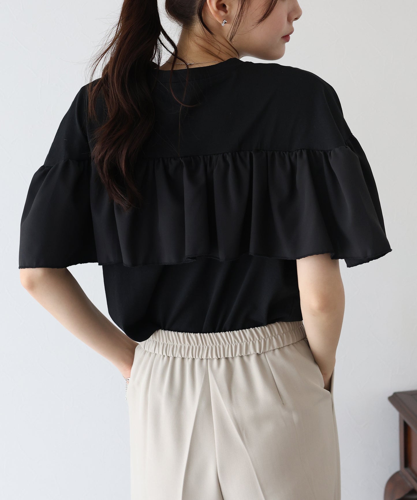 フリルデザインカットソー【ネコポス】