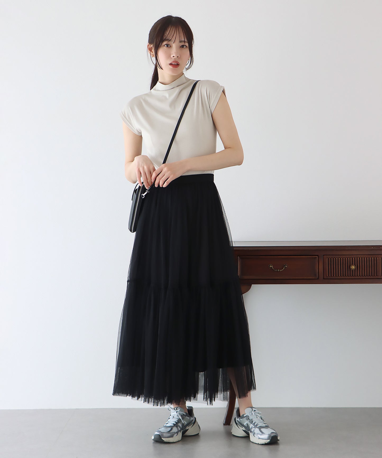 【SALE】チュールティアードスカート