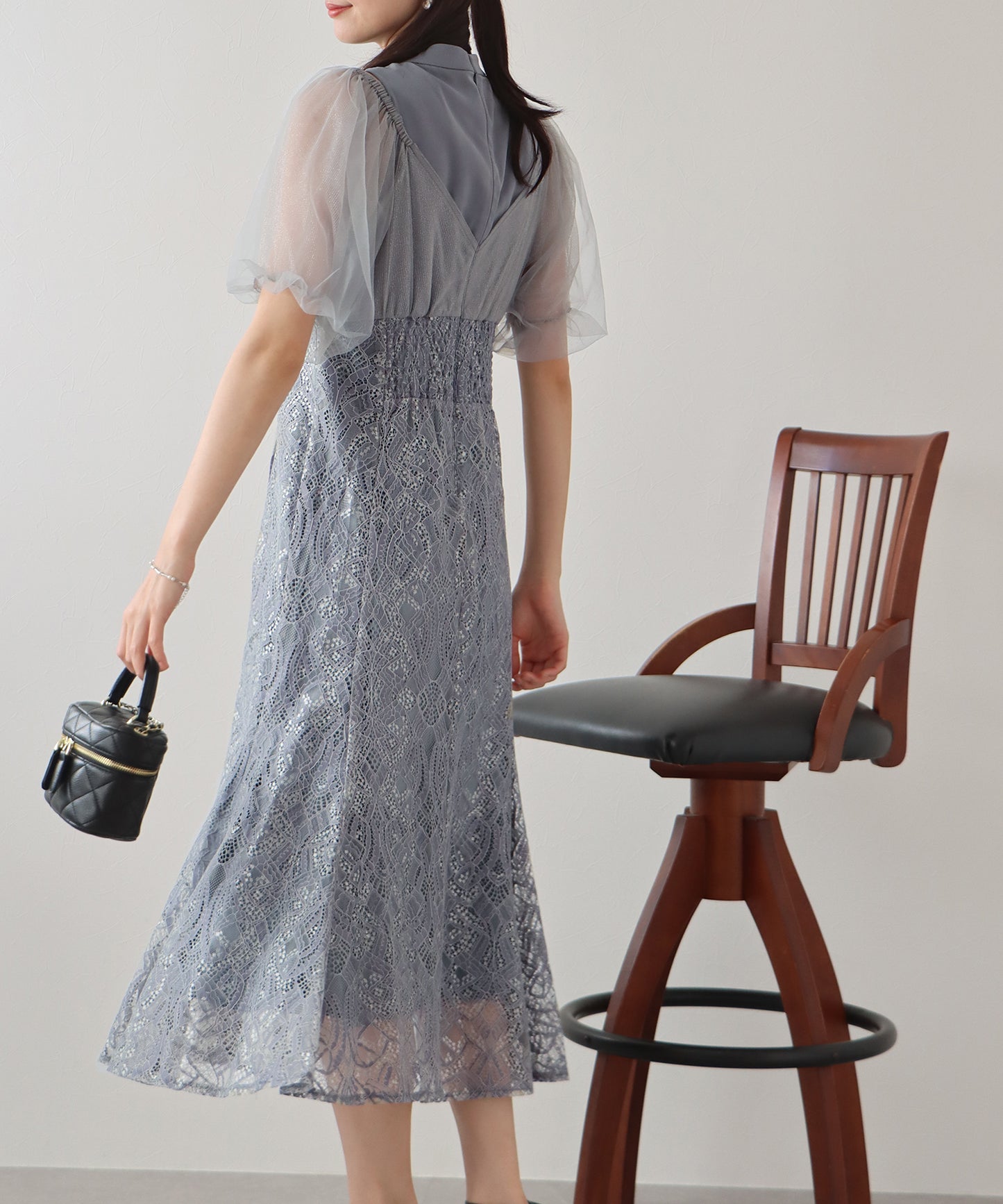 【TIME SALE】ラメチュールオフショルパーティードレス